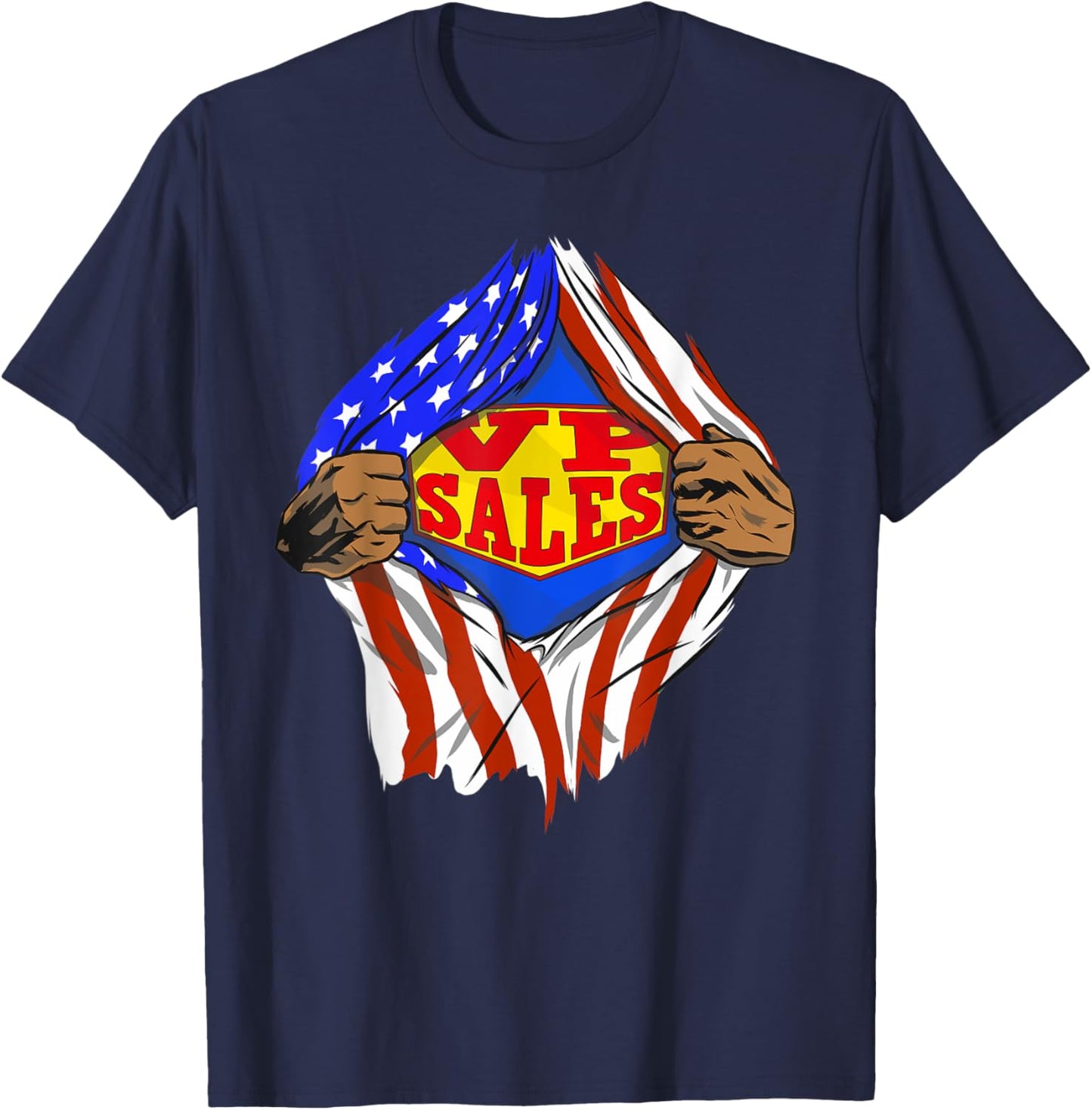 Funny Super Vp Sales Hero Job T-Shirt - T-Shirt | Navy