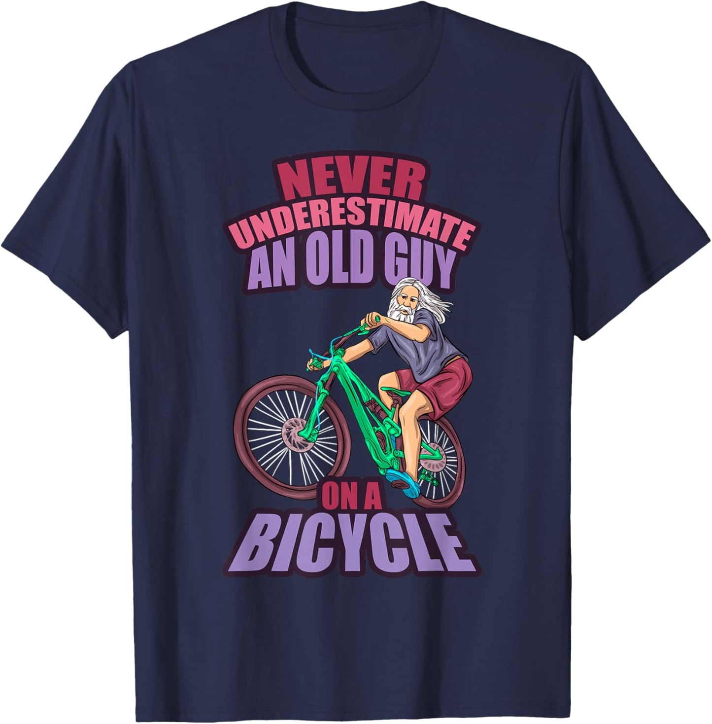 Bicycle Grandparents Cyclist Grandma Funny Pension T-Shirt - T-Shirt | Navy