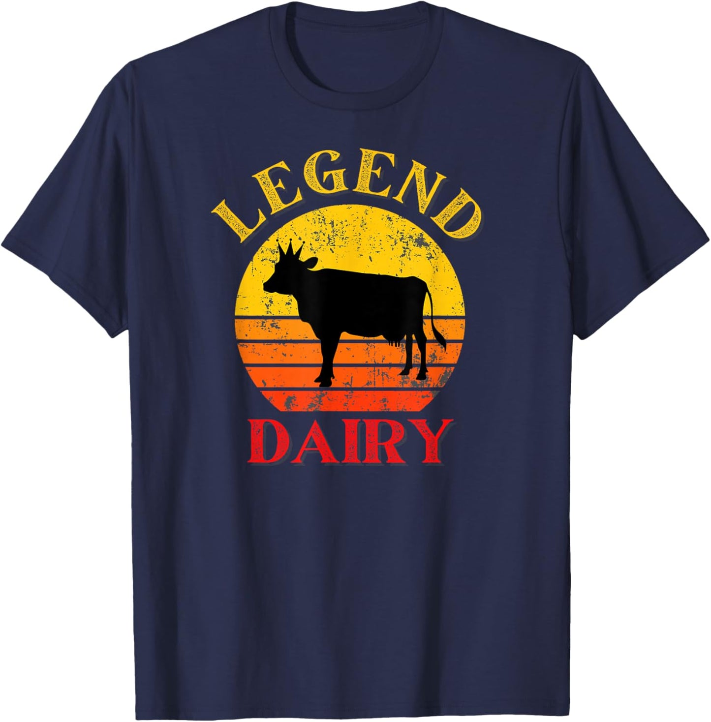 Legend Dairy Cow A Legend on the Farm T-Shirt - T-Shirt | Navy