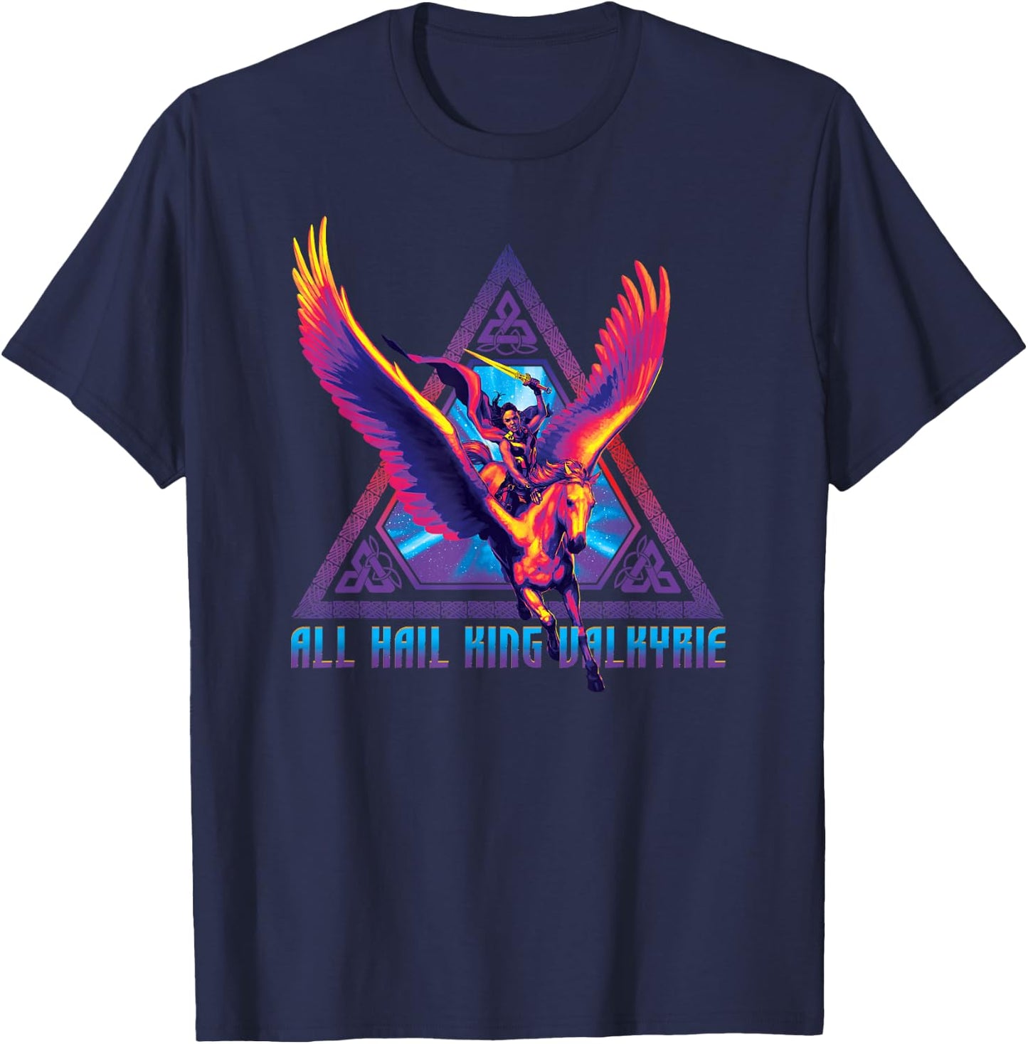 Marvel Thor: Love and Thunder All Hail King Valkyrie T-Shirt - T-Shirt | Navy