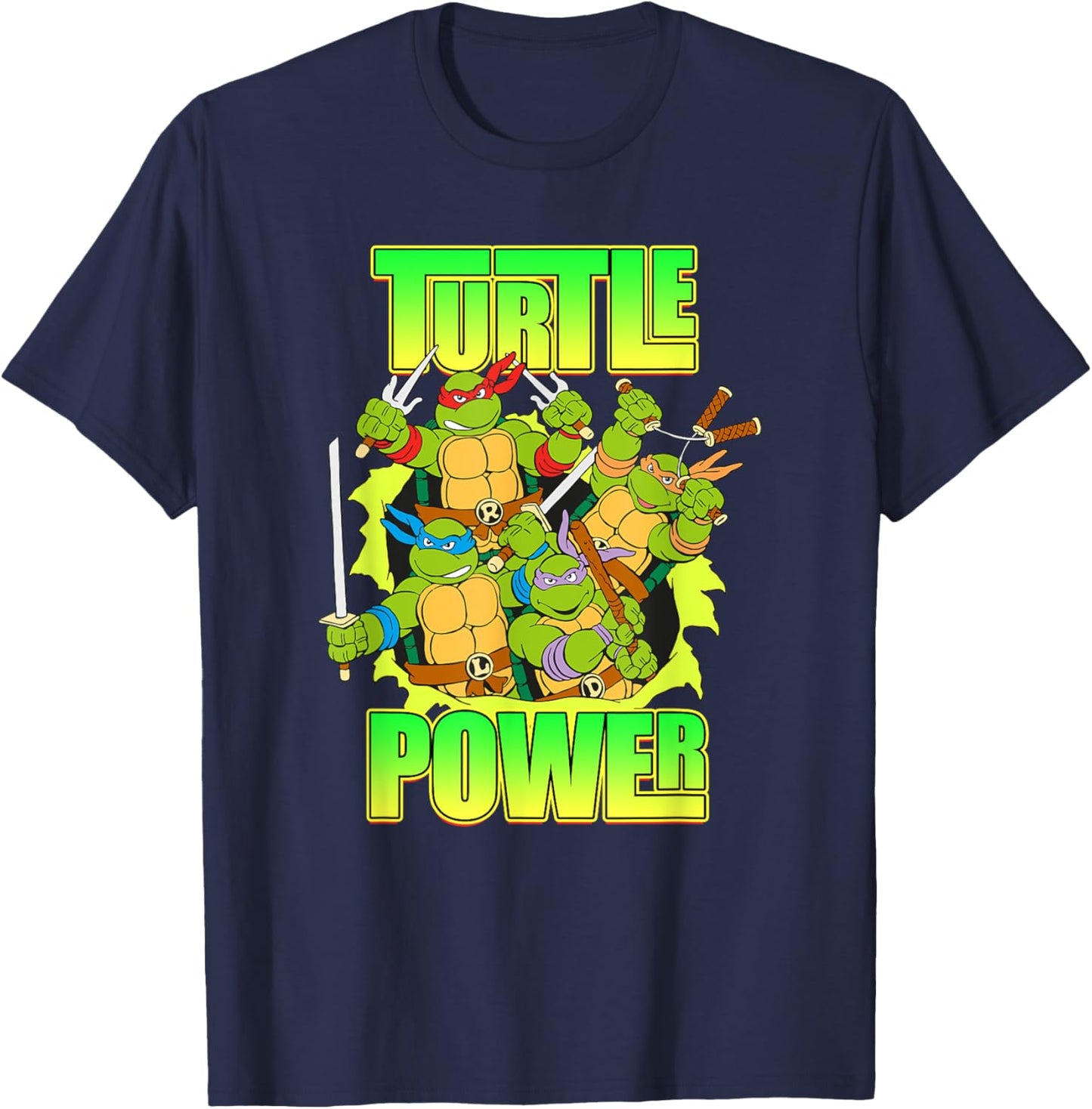 Mademark x Teenage Mutant Ninja Turtles - Turtle Power - Retro TMNT T-Shirt - T-Shirt | Navy