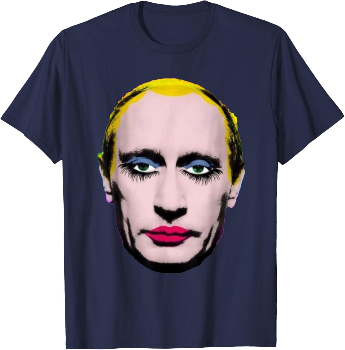Vladimir Putin in lipstick T-Shirt - T-Shirt | Navy