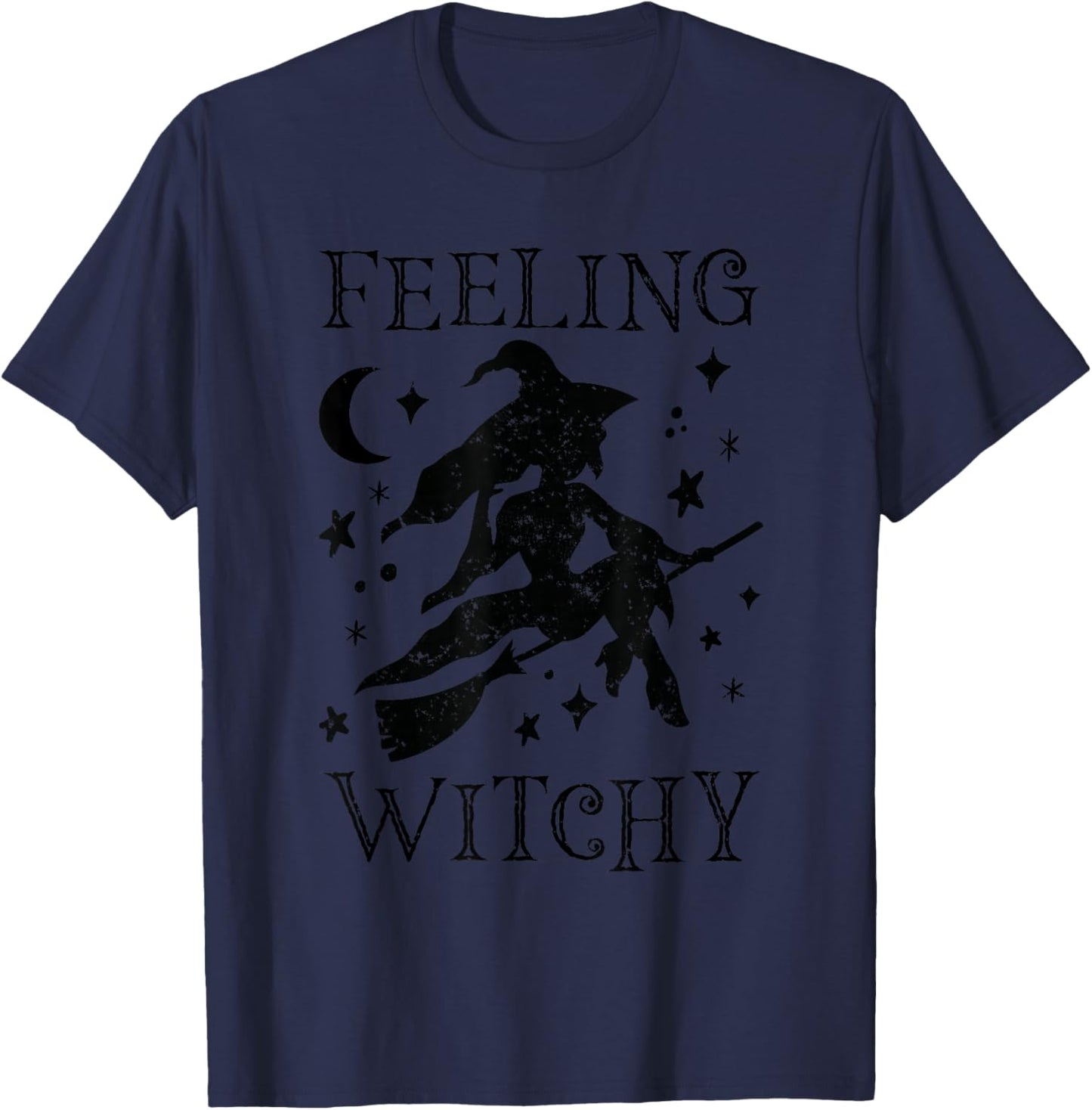 Feeling Witchy Funny Halloween Witch Vibes Kinda Night Women T-Shirt - T-Shirt | Navy