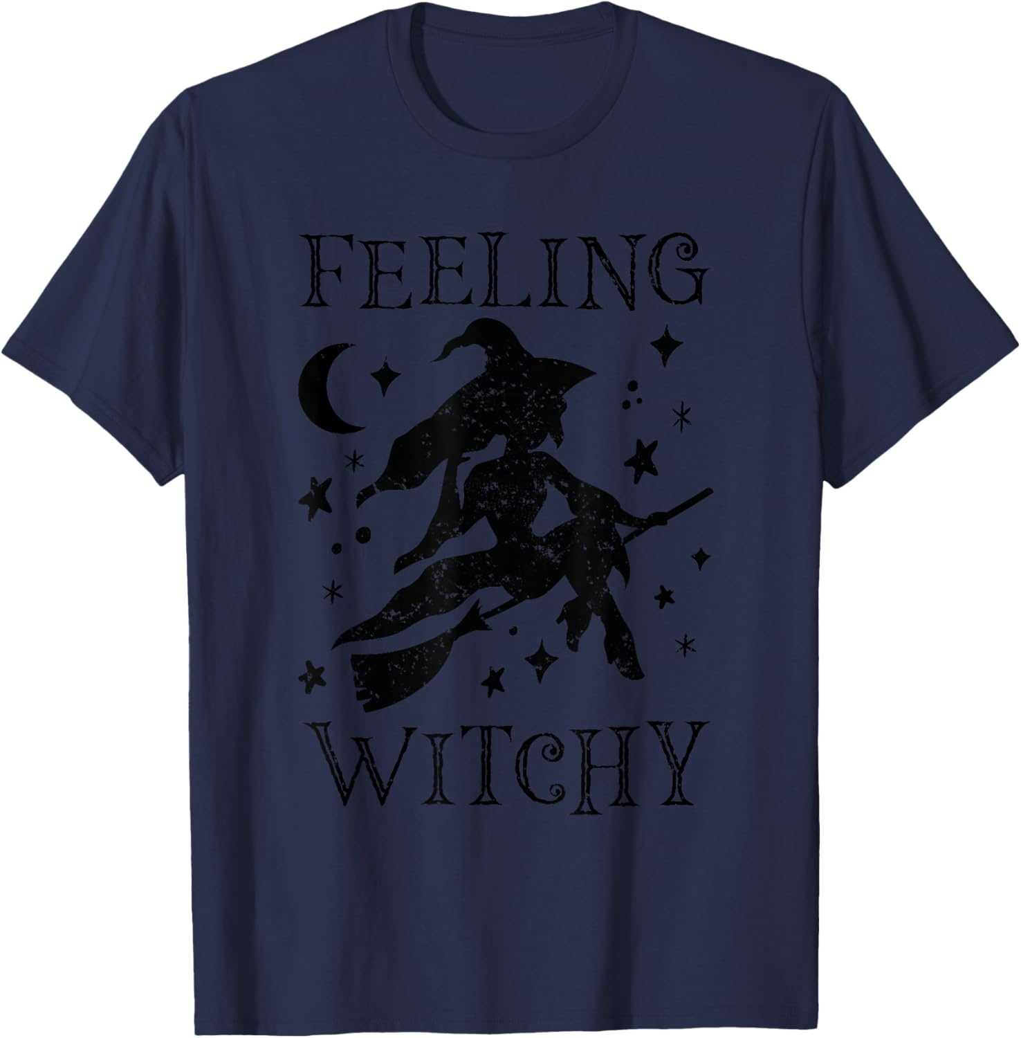 Feeling Witchy Funny Halloween Witch Vibes Kinda Night Women T-Shirt - T-Shirt | Navy