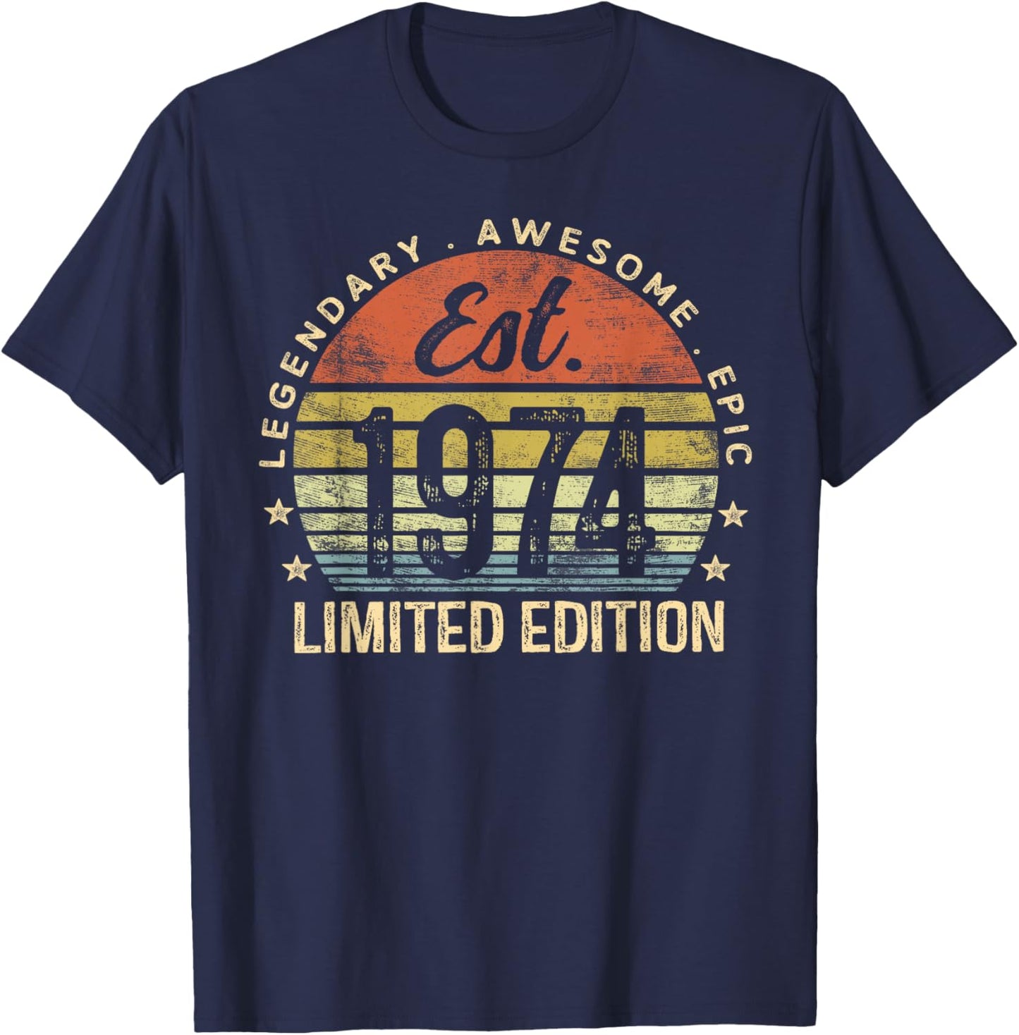 Est 1974 Limited Edition 51st Birthday Vintage 51 Year Old T-Shirt - T-Shirt | Navy