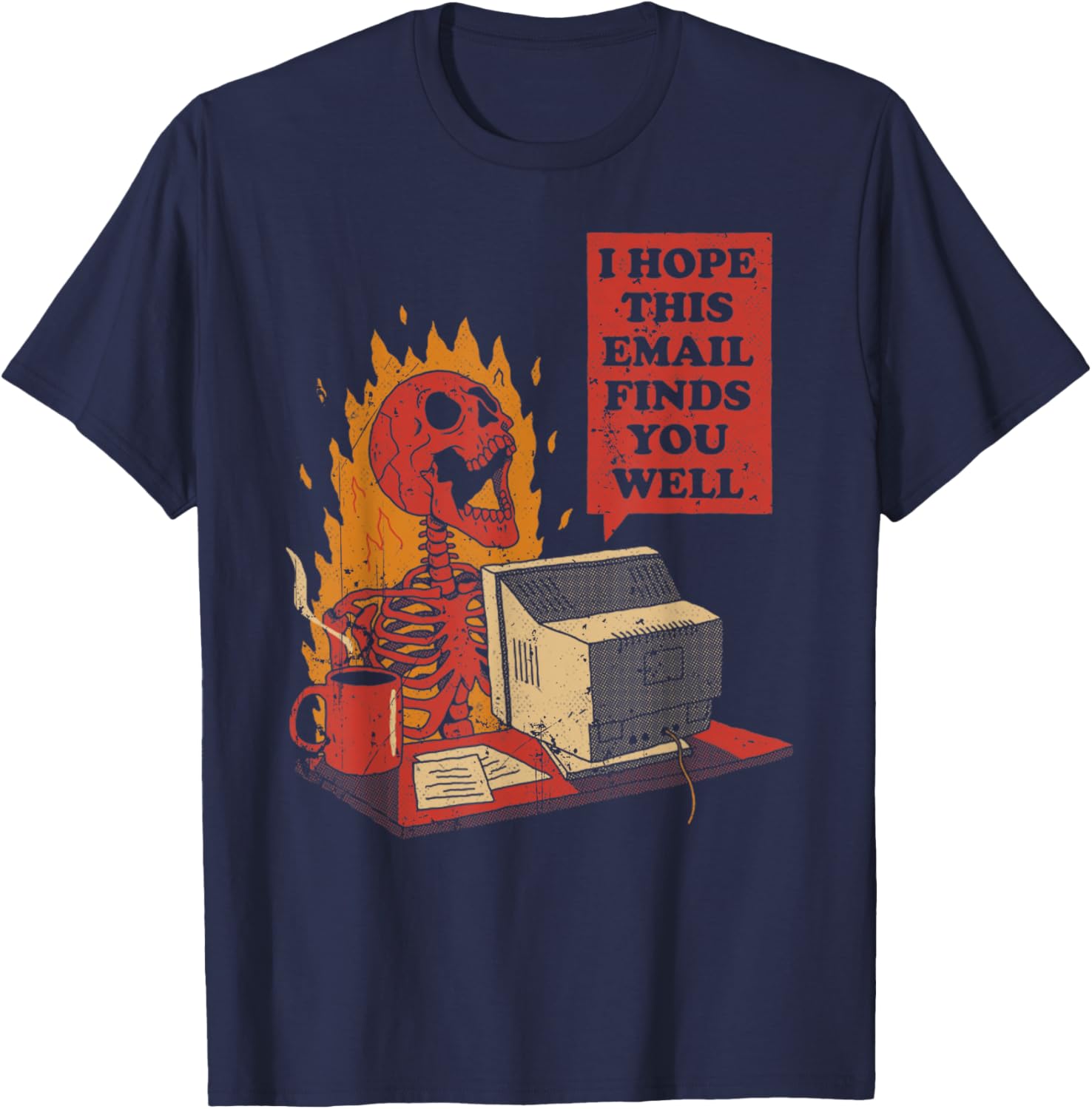 Vintage You Got Mail - You Have One Unread Message T-Shirt - T-Shirt | Navy