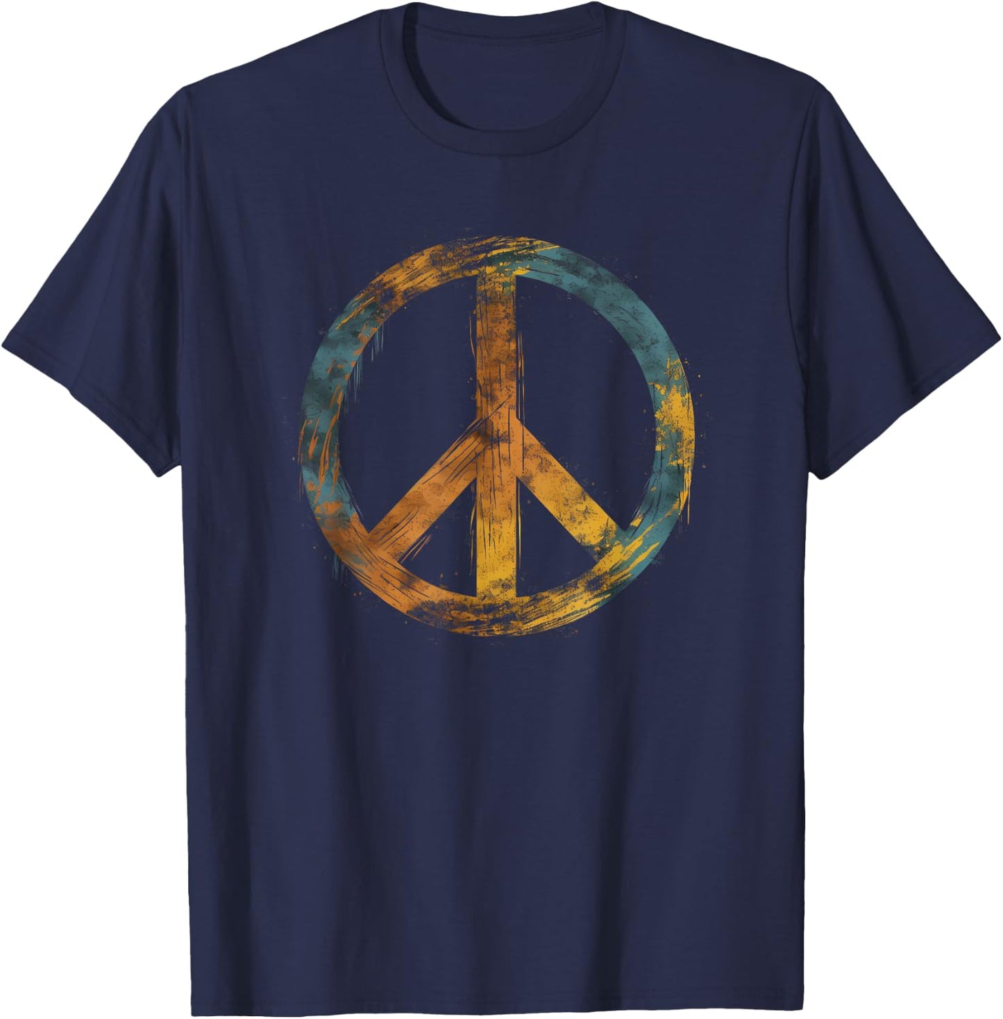 Peace Symbol Retro Design Peace Sign T-Shirt - T-Shirt | Navy