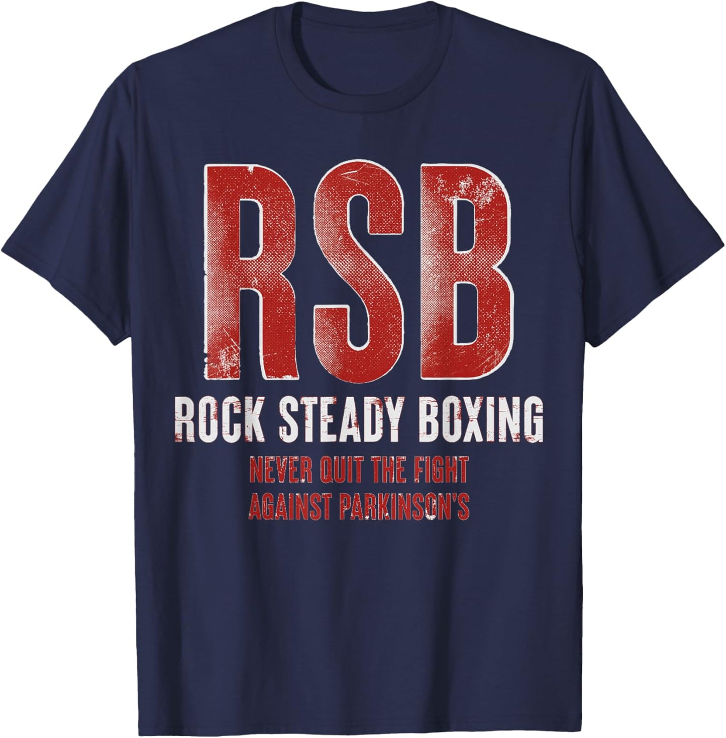 Rock Steady Boxing RSB Fight Parkinson's T-Shirt - T-Shirt | Navy
