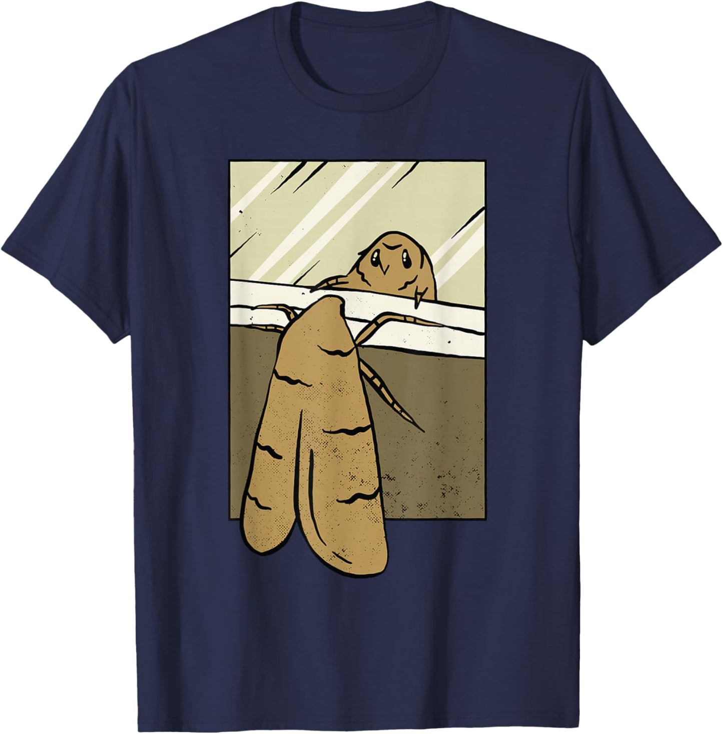 Moth looks at her reflection Moth Insect Entomology Insects T-Shirt - T-Shirt | Navy