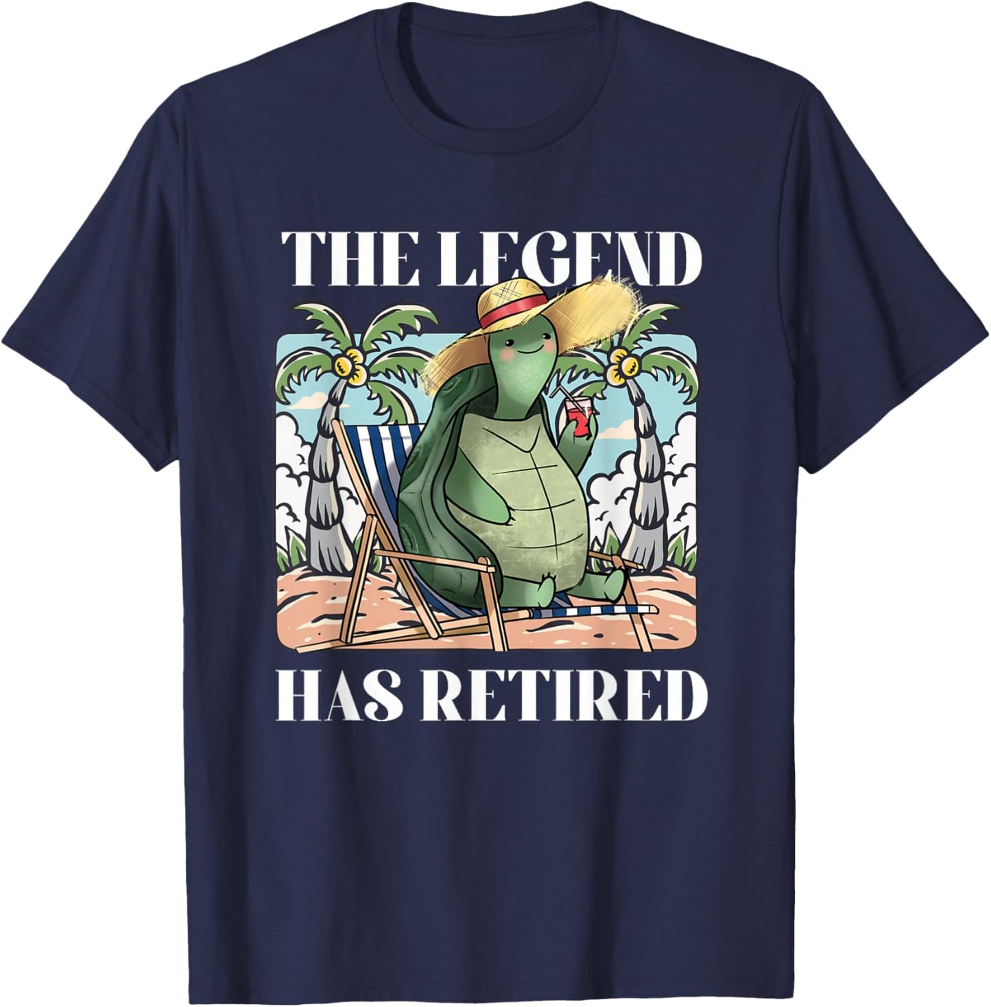 The Legend Has Retired | Retirement | Funny Turtle T-Shirt - T-Shirt | Navy