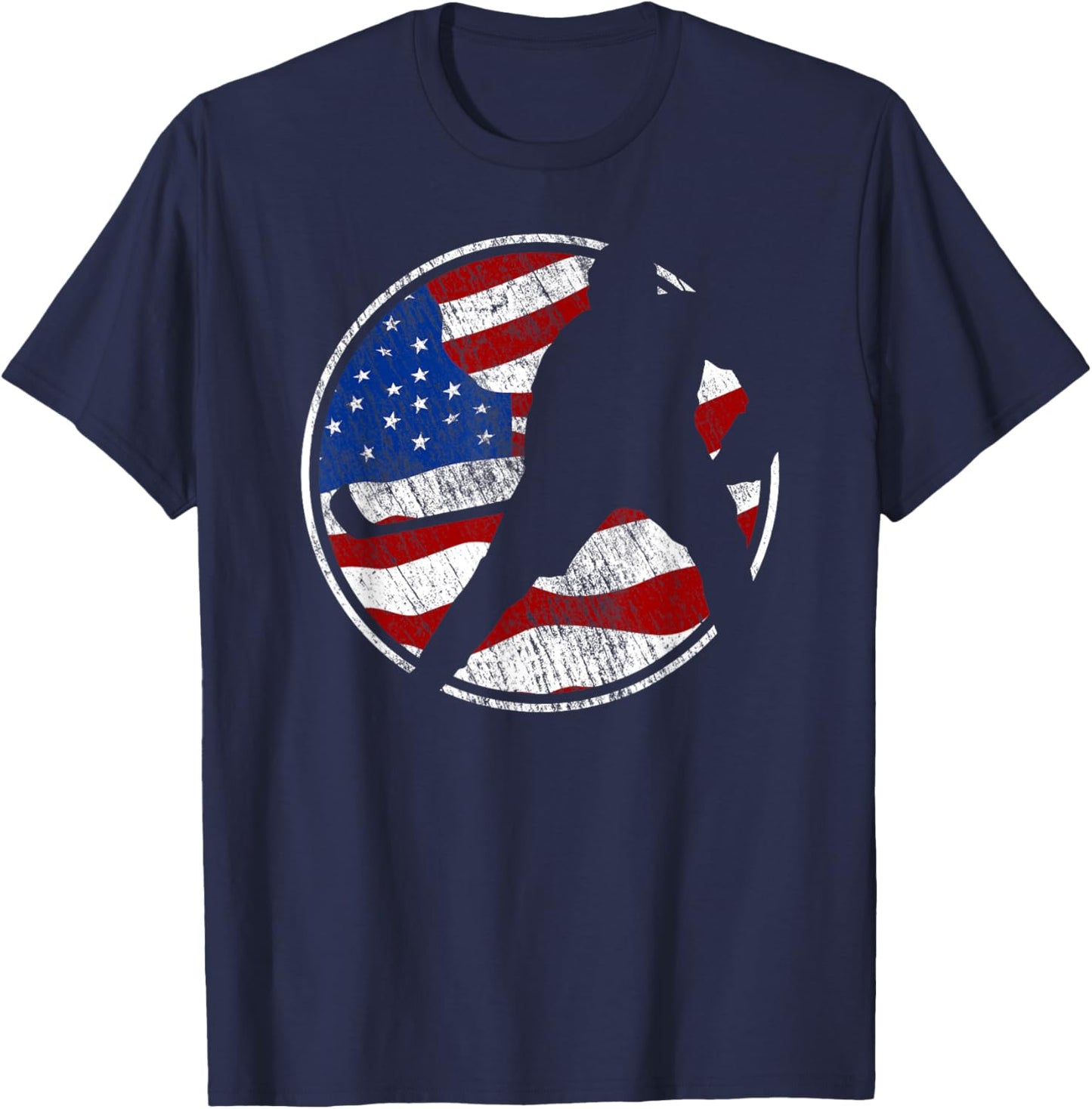 Roller Hockey American Flag - Vintage Roller Hockey Kids Men T-Shirt - T-Shirt | Navy