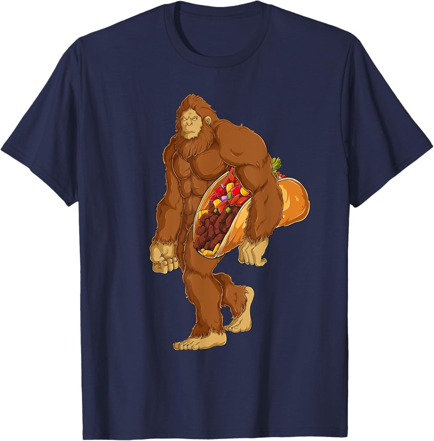 Funny Bigfoot Taco Sasquatch Cinco de Mayo Boys Men Kids T-Shirt - T-Shirt | Navy