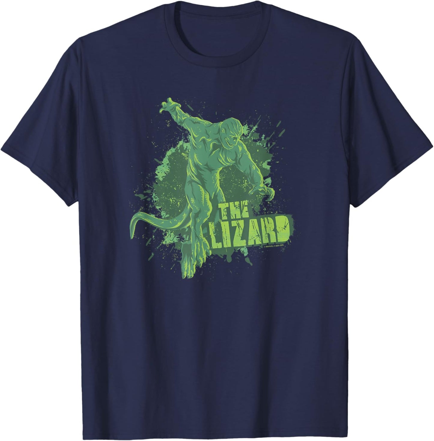 Marvel Spider-Man No Way Home The Lizard Paint Splatter T-Shirt - T-Shirt | Navy
