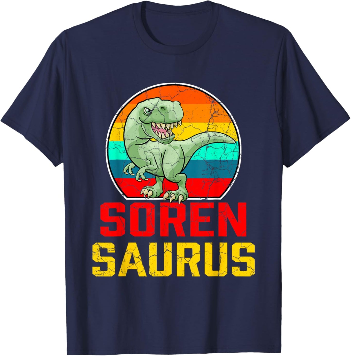 Soren Saurus Family Reunion Last Name Team Funny Custom T-Shirt - T-Shirt | Navy
