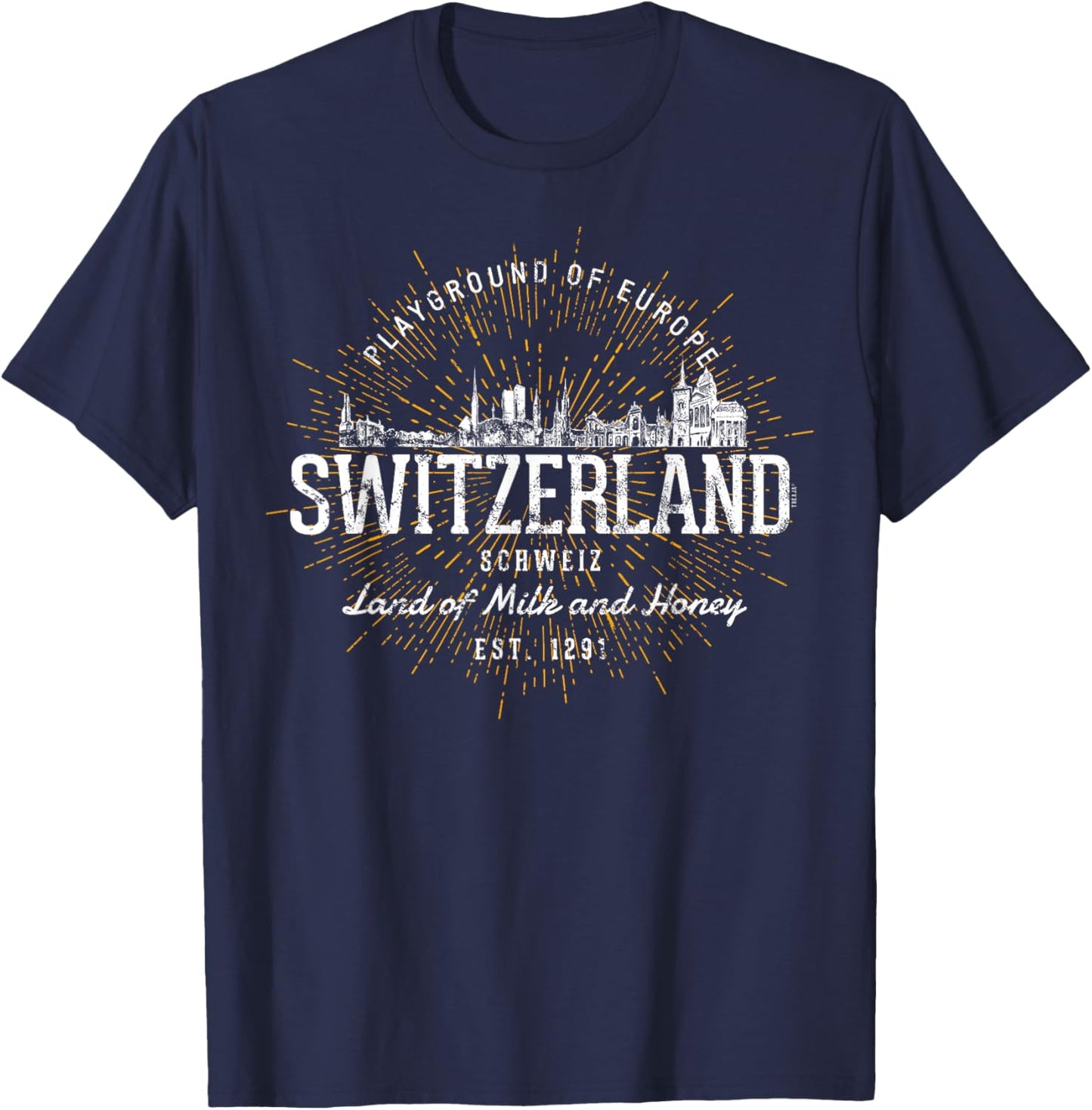 Retro Switzerland Vintage T-Shirt - T-Shirt | Navy