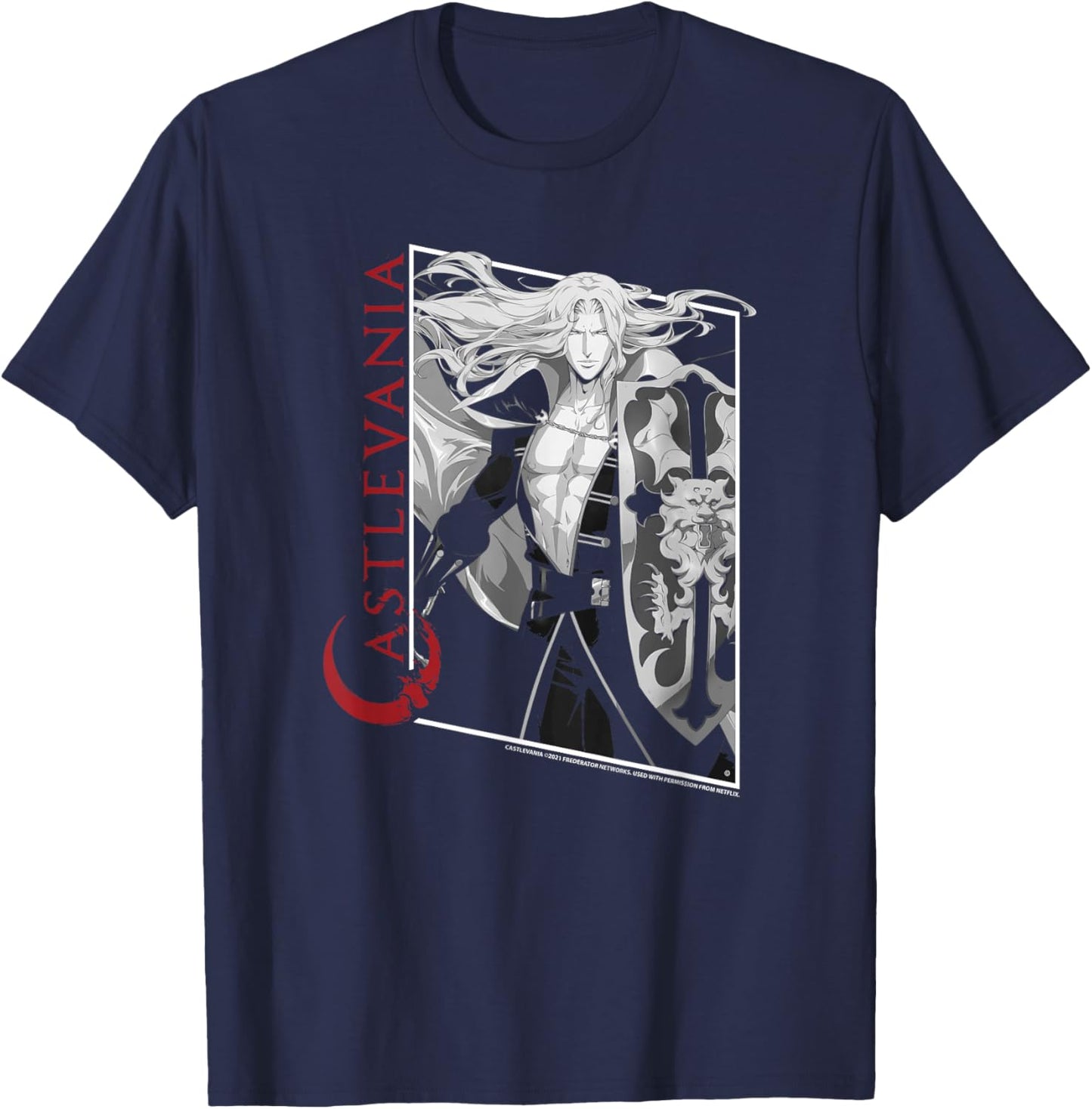 Castlevania Alucard Box Up T-Shirt - T-Shirt | Navy