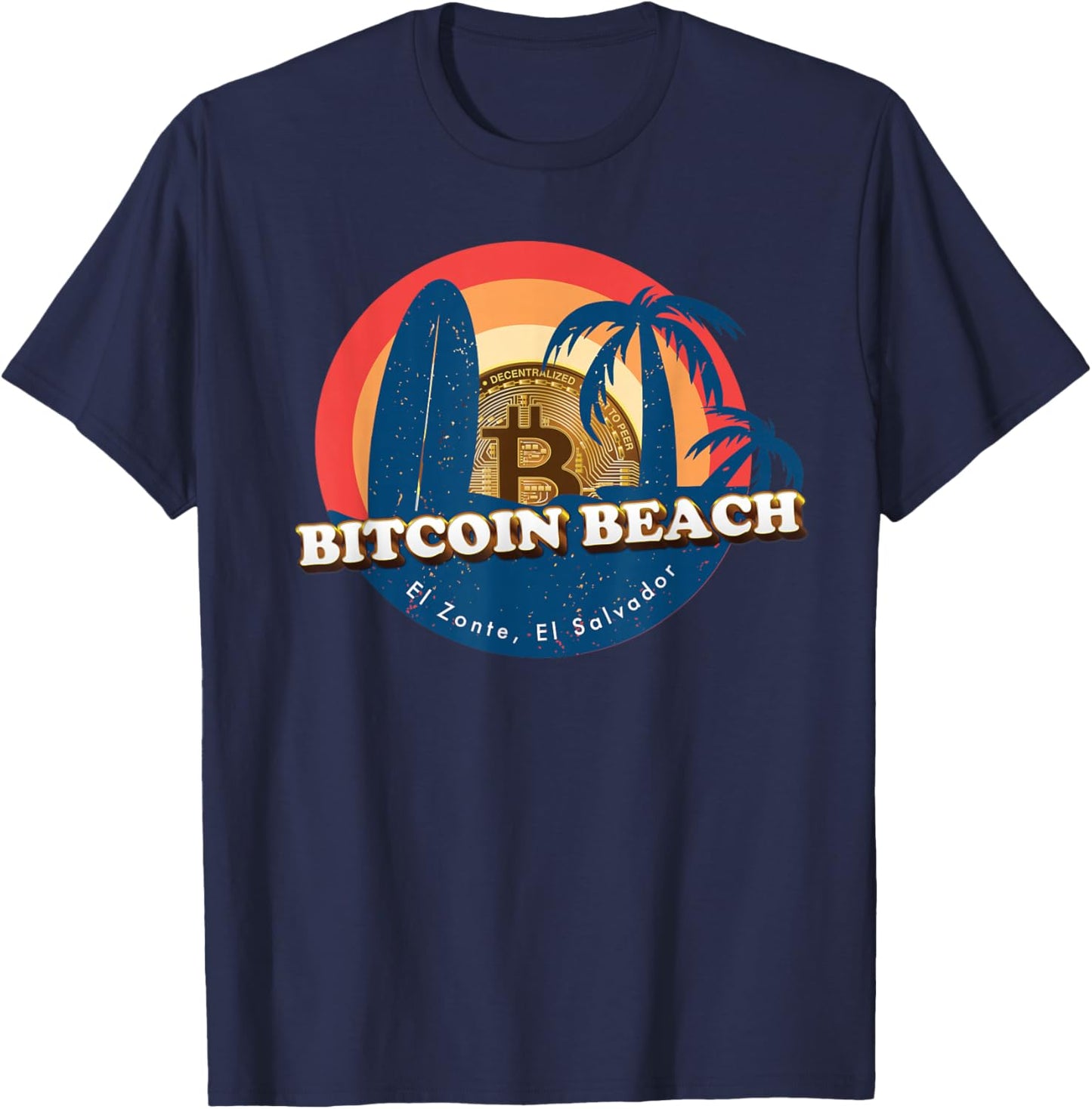 Bitcoin Beach, El Zonte, El Salvador T-Shirt - T-Shirt | Navy