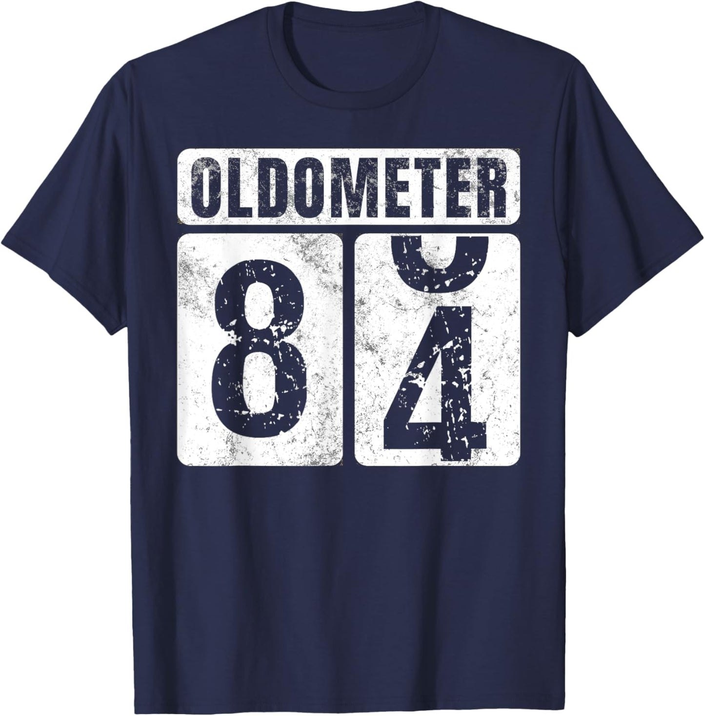 Oldometer 84 Shirt Vintage Funny 84th Birthday Gift T-Shirt - T-Shirt | Navy