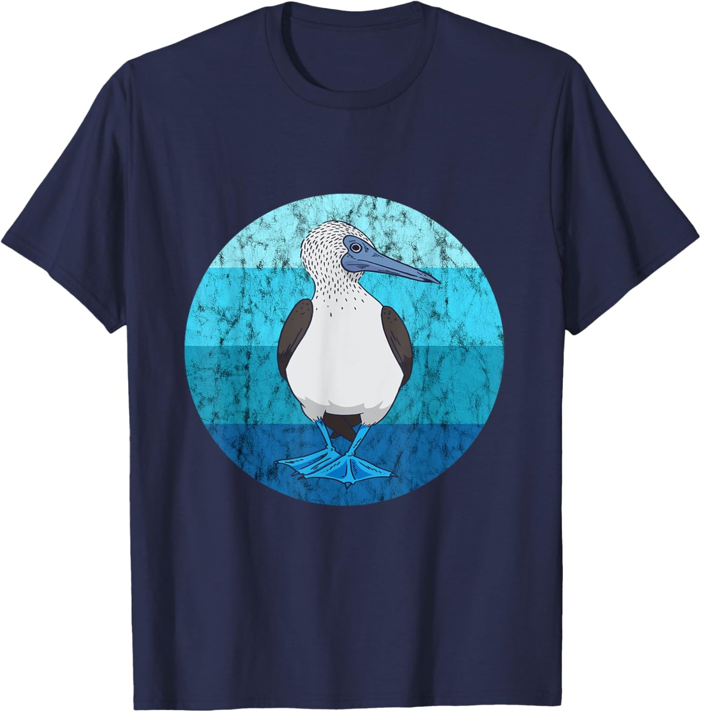 Blue-footed boobies boobies bird lovers retro vintage water T-Shirt - T-Shirt | Navy