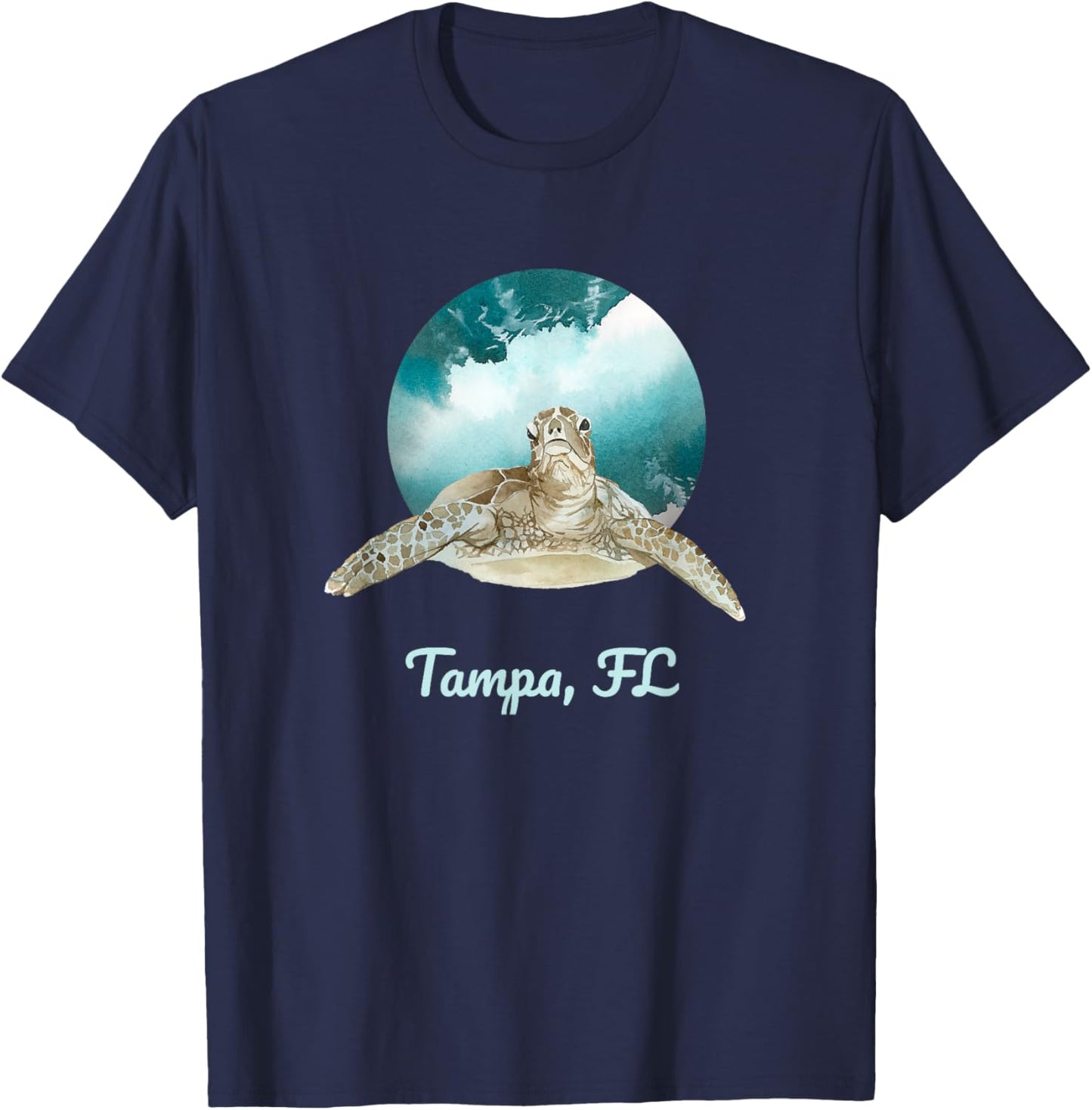 Tampa, FL Ocean Animals Sea Turtle Lovers T-Shirt - T-Shirt | Navy