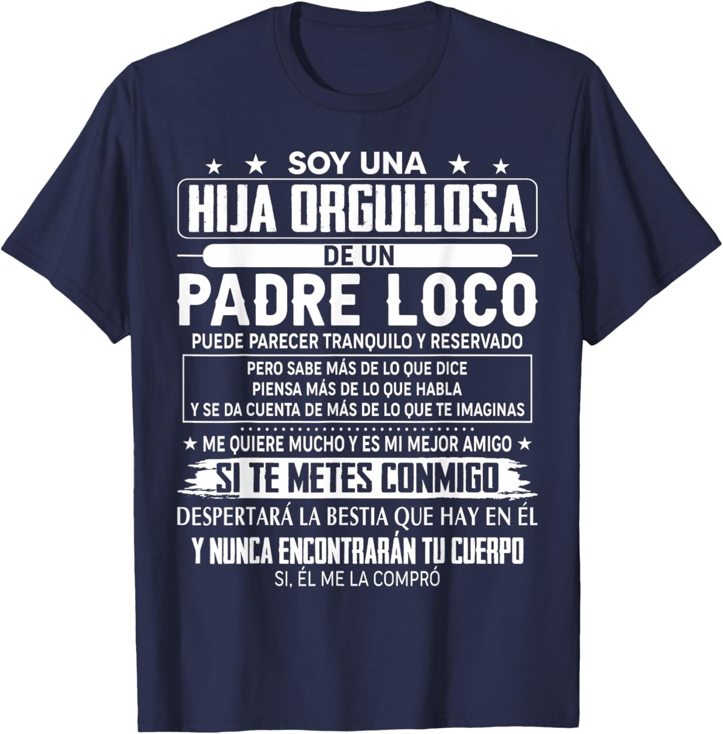 I'm a proud daughter of a crazy father can T-Shirt - T-Shirt | Navy