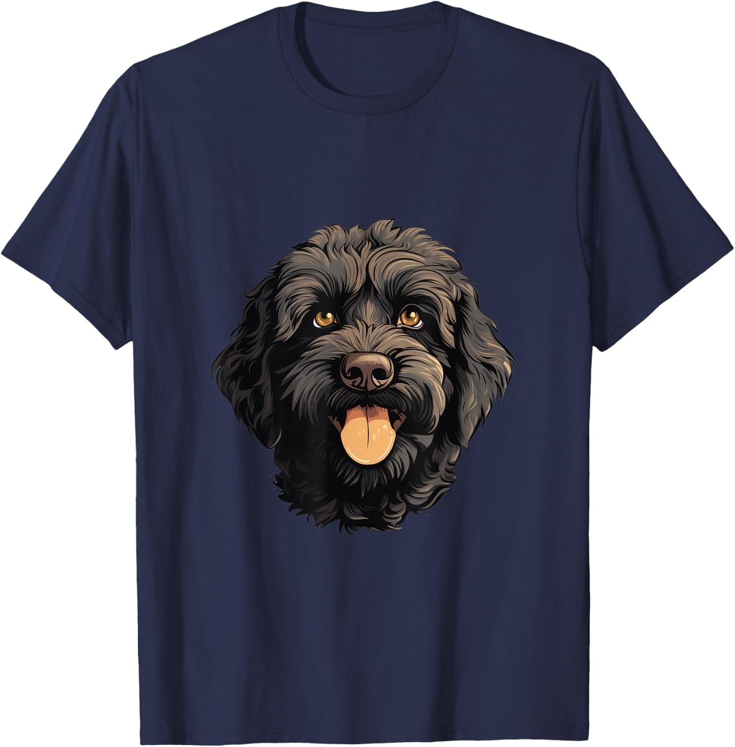 Gift for doodle moms or doodle dads Cute black Labradoodle / Cockapoo puppy -Adults T-Shirt - T-Shirt | Navy