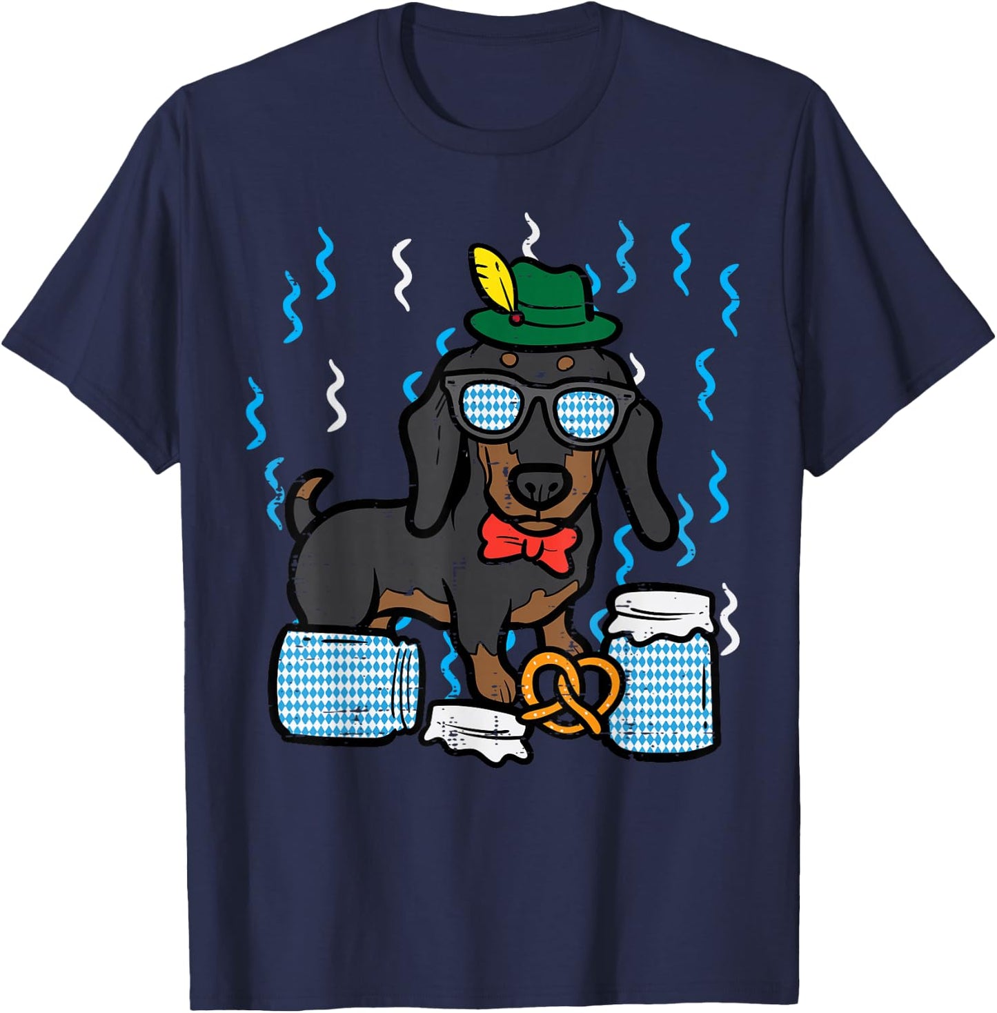 Oktoberfest German Dachshund Dog Owner Doxie Kids Women Men T-Shirt - T-Shirt | Navy
