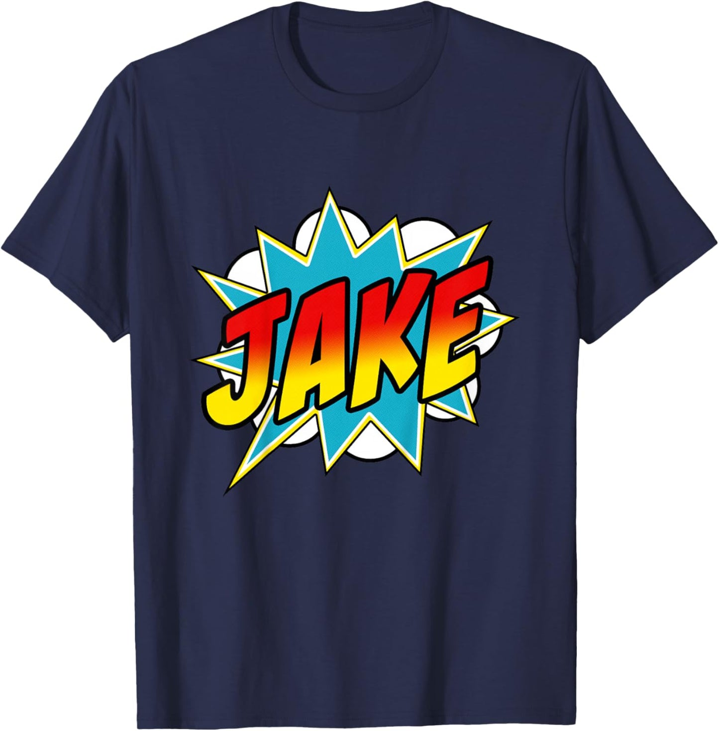 Boys Jake Comic Book Superhero Name T-Shirt - T-Shirt | Navy