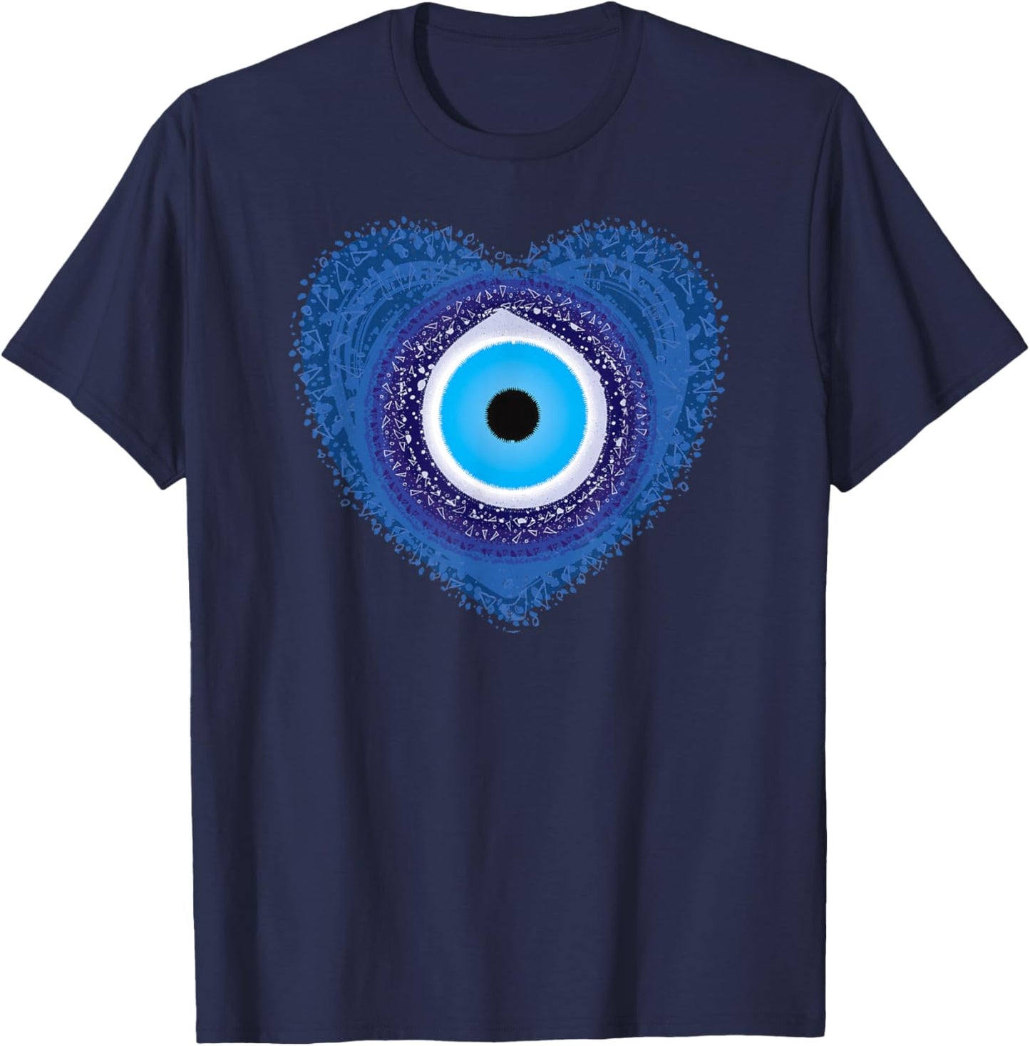Evil Eye Protect Against Evil Greek Heart of Love T-Shirt - T-Shirt | Navy