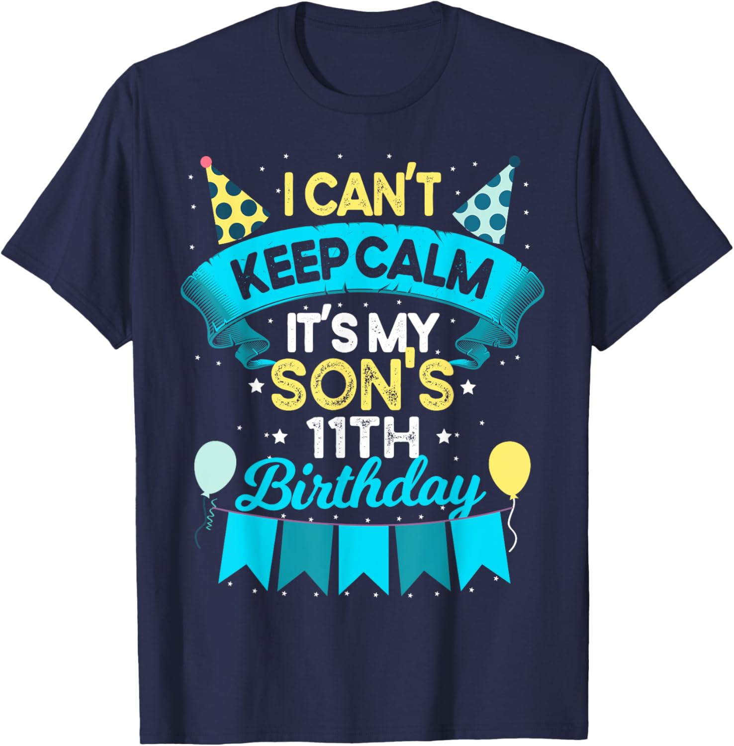 11 Years Old Son Birthday Gift It's My Son 11th Birthday T-Shirt - T-Shirt | Navy
