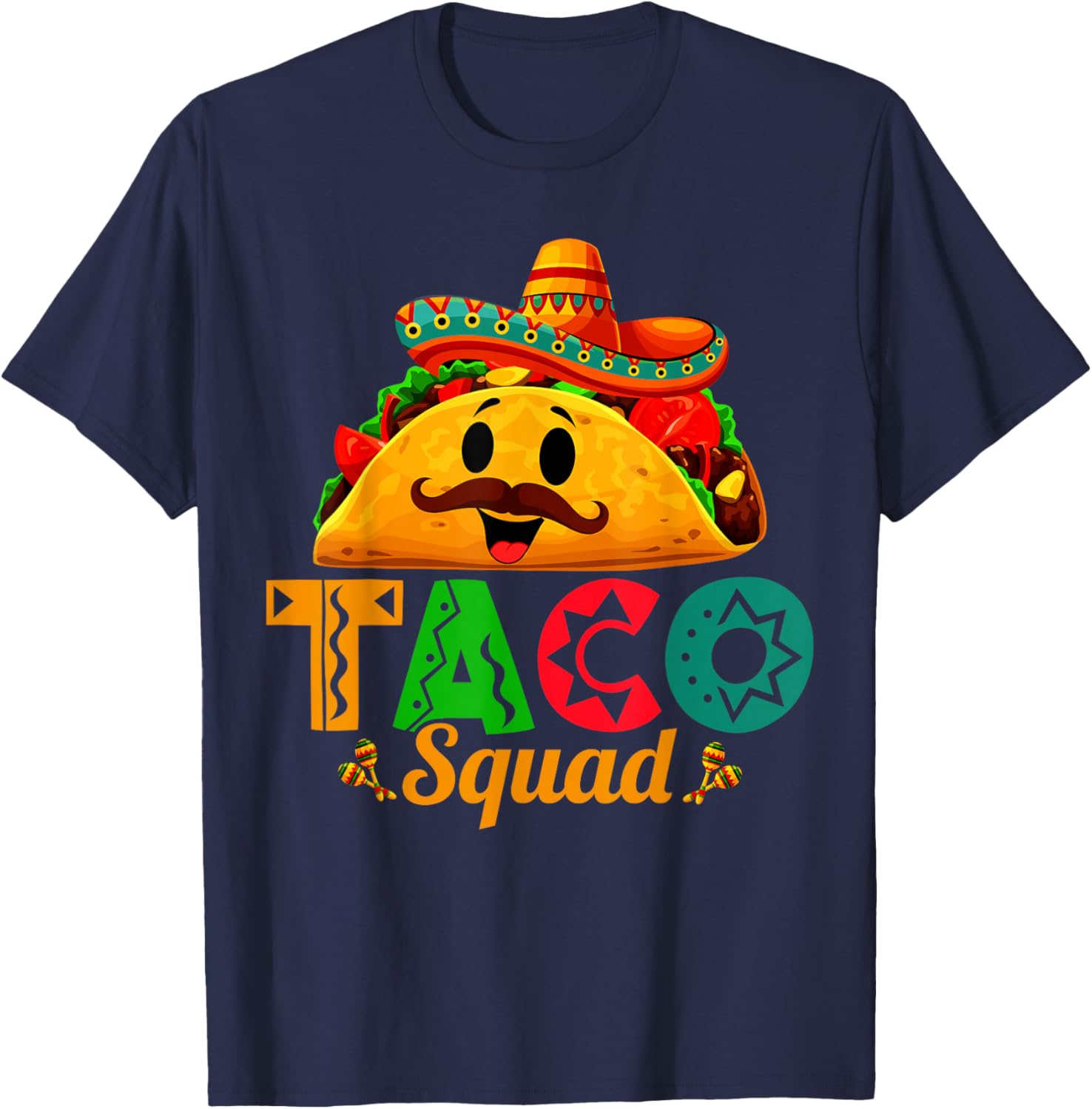 Mexican Food Lover Cute Taco Squad T-Shirt - T-Shirt | Navy
