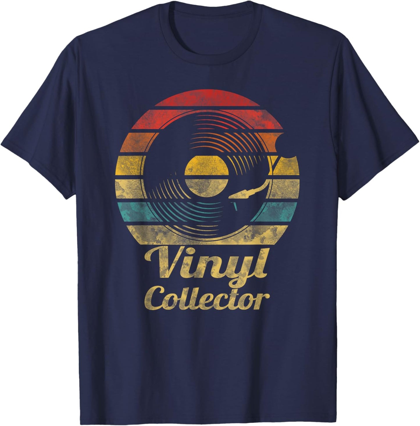 Retro Vinyl Collector Record Player T-Shirt - T-Shirt | Navy