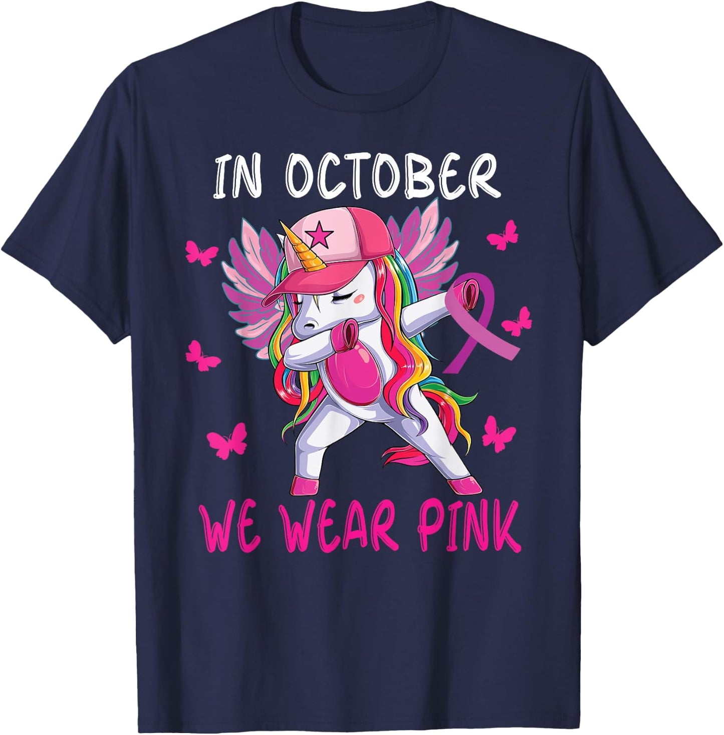 girls breast cancer awareness for toddlers kids Women T-Shirt - T-Shirt | Navy