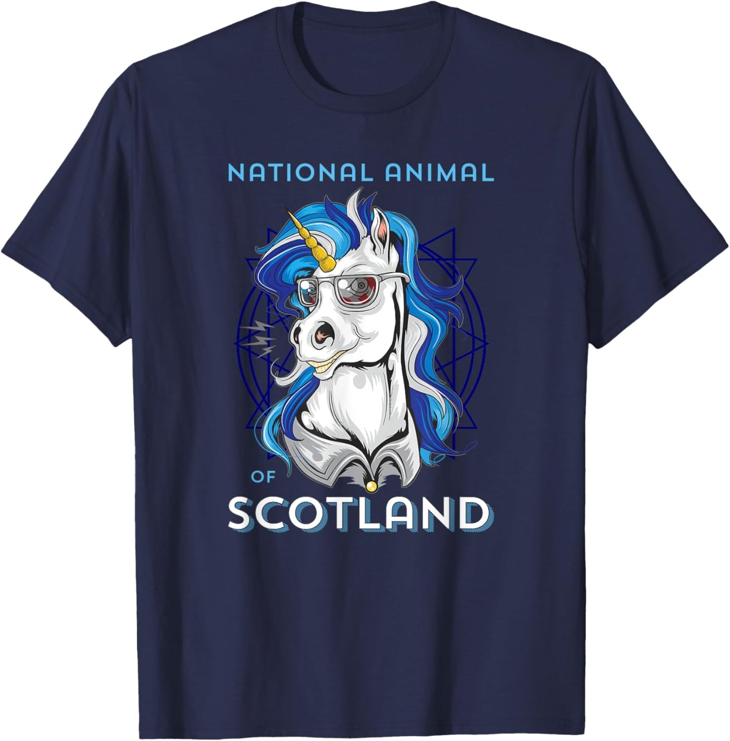 Scottish Unicorn Shirt Scotland Coat of Arms Rugby T-Shirt - T-Shirt | Navy