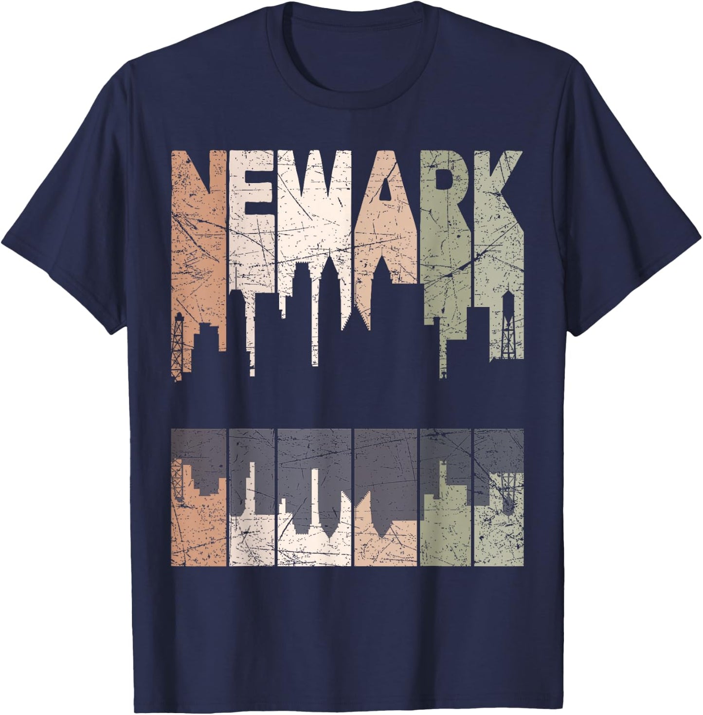 Newark Vintage Newark New Jersey Retro Newark Skyline T-Shirt - T-Shirt | Navy