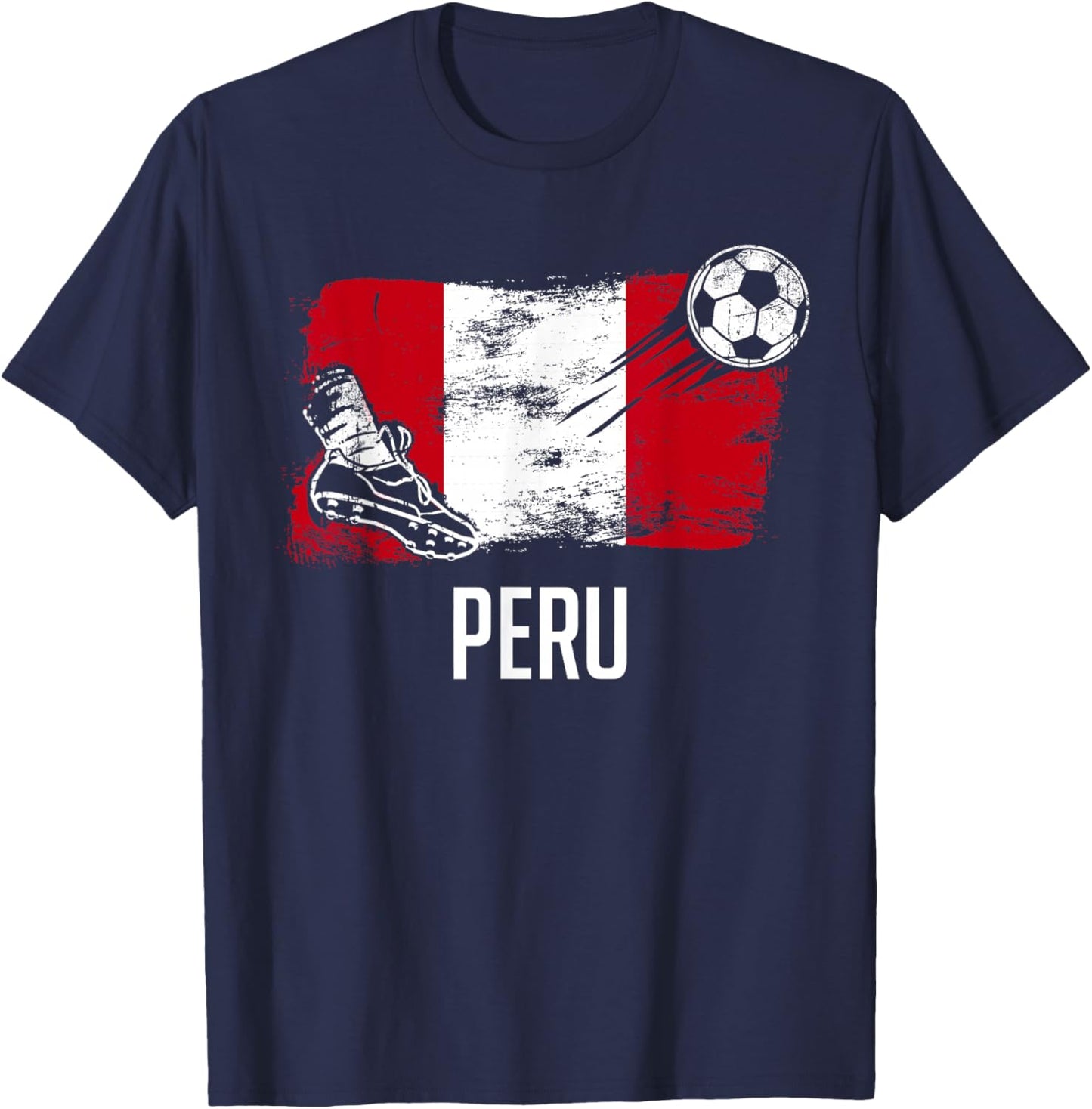 Peru Flag Jersey Peruvian Soccer Team Peruvian T-Shirt - T-Shirt | Navy