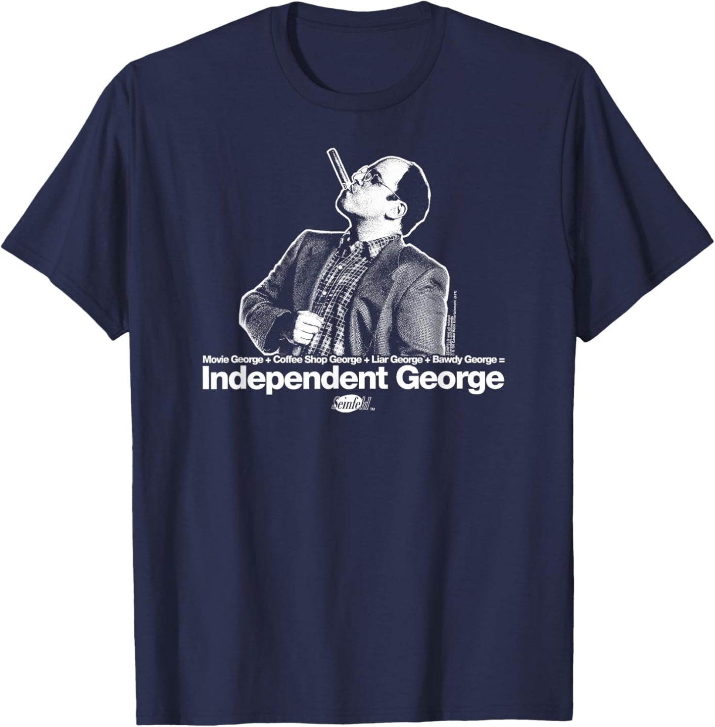 Seinfeld Independent George Silhouette Portrait 90's Sitcom T-Shirt - T-Shirt | Navy