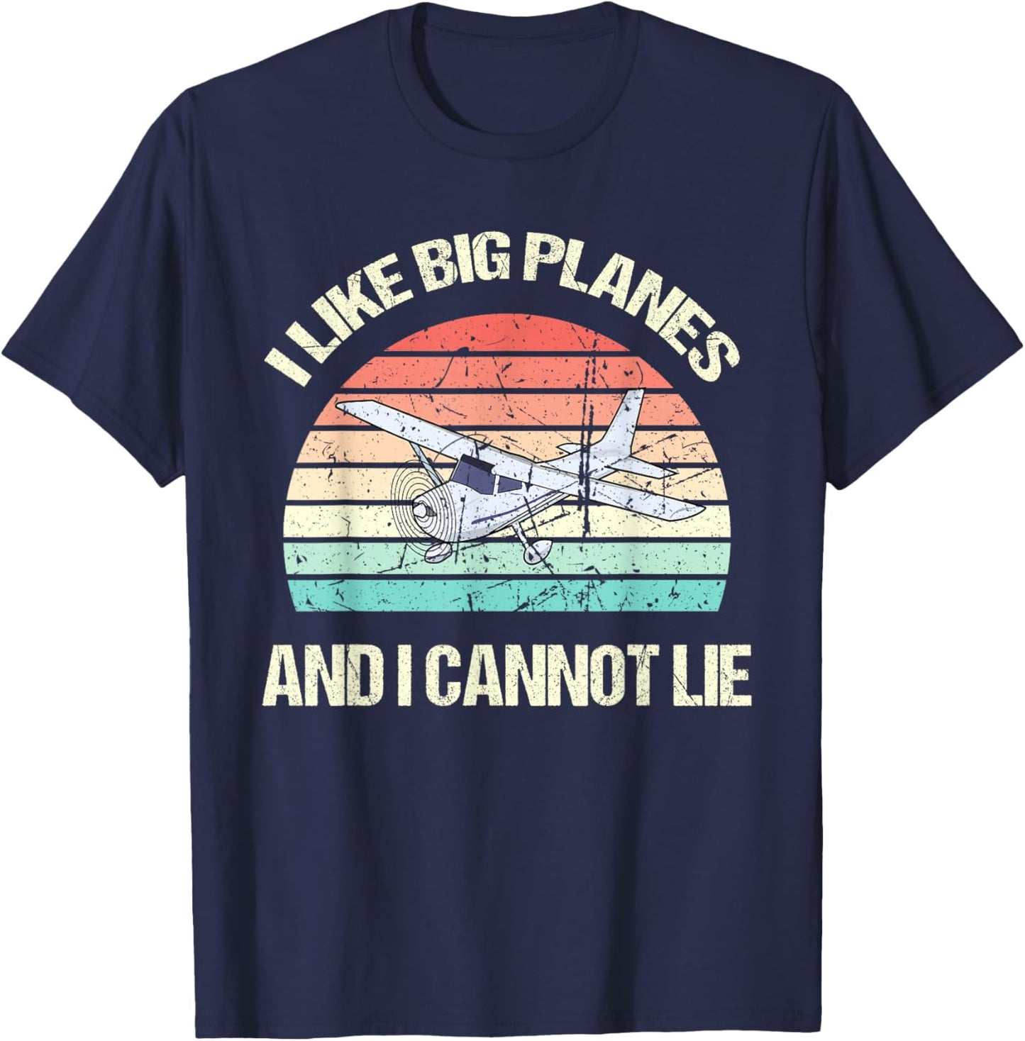 I Like Big Planes Funny Airplane Pilot Aircraft Plane Flying T-Shirt - T-Shirt | Navy