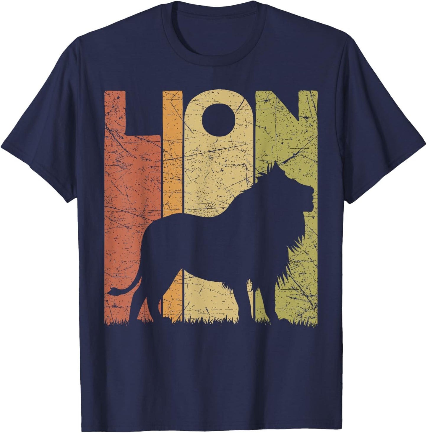 Lion Vintage Zookeeper Retro Lion Zookeeping T-Shirt - T-Shirt | Navy