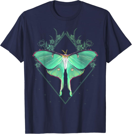 Cute Luna Moth Beautiful Butterfly Insect Lover Themed T-Shirt - T-Shirt | Navy