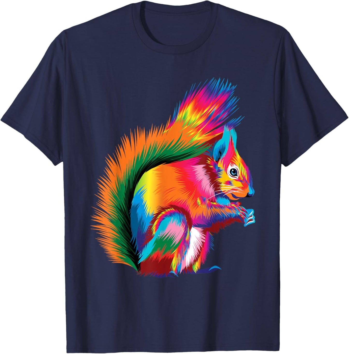 Colorful Squirrel - Animal Squirrel Lover Rodent Animal T-Shirt - T-Shirt | Navy