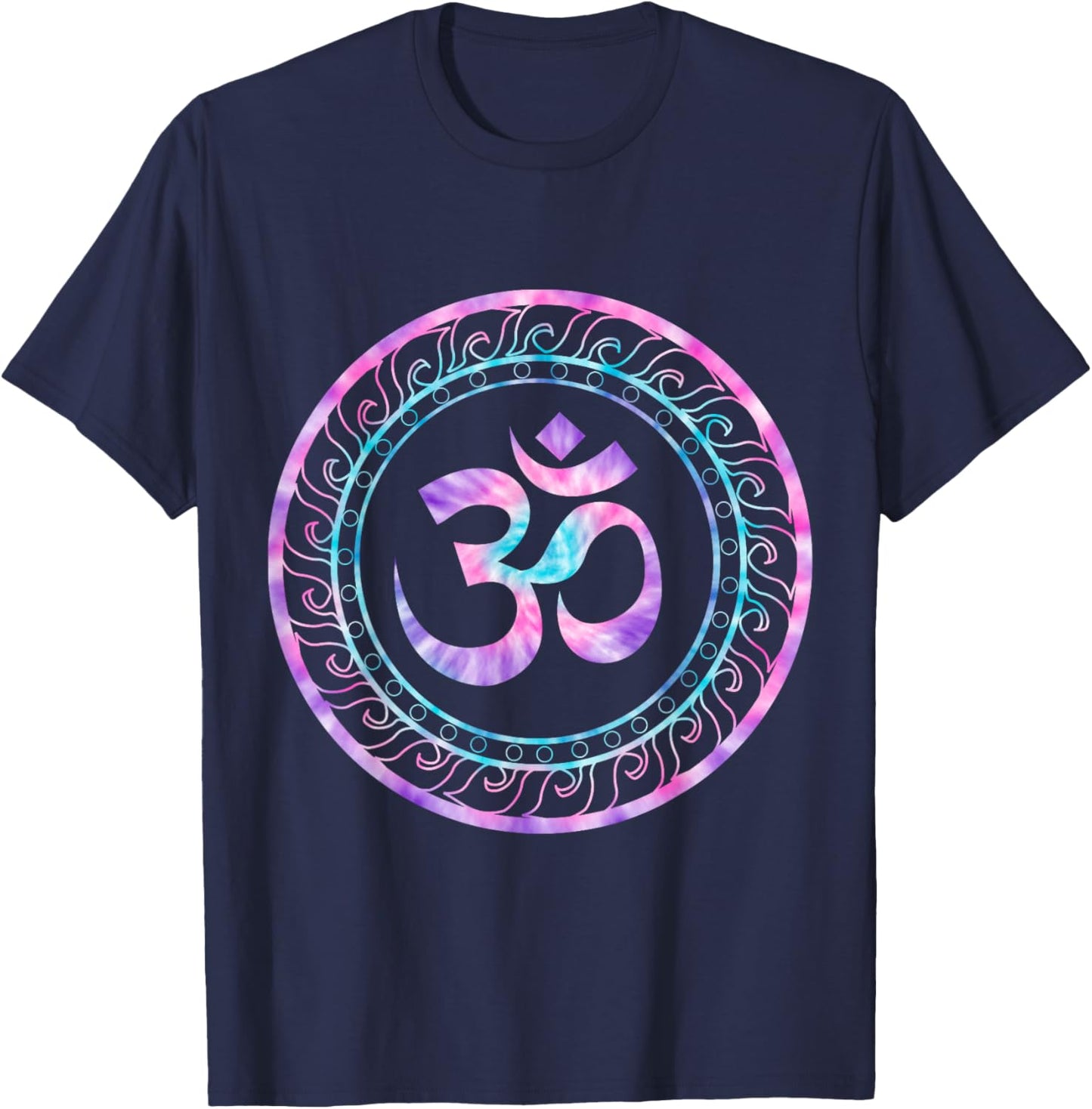 Om Ohm Aum Symbol Spiritual Yoga T-Shirt - T-Shirt | Navy