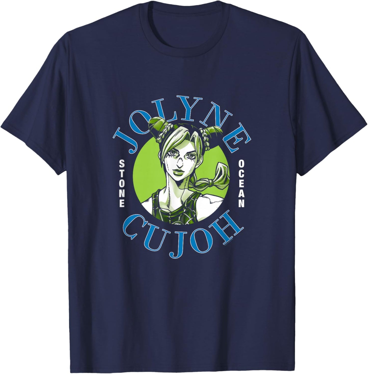 JoJo's Bizarre Adventure Stone Ocean Jolyne Cujoh Closeup T-Shirt - T-Shirt | Navy