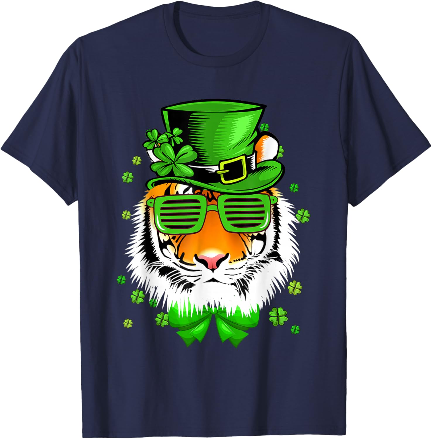 Cool Tiger Leprechaun st patricks day T-Shirt - T-Shirt | Navy