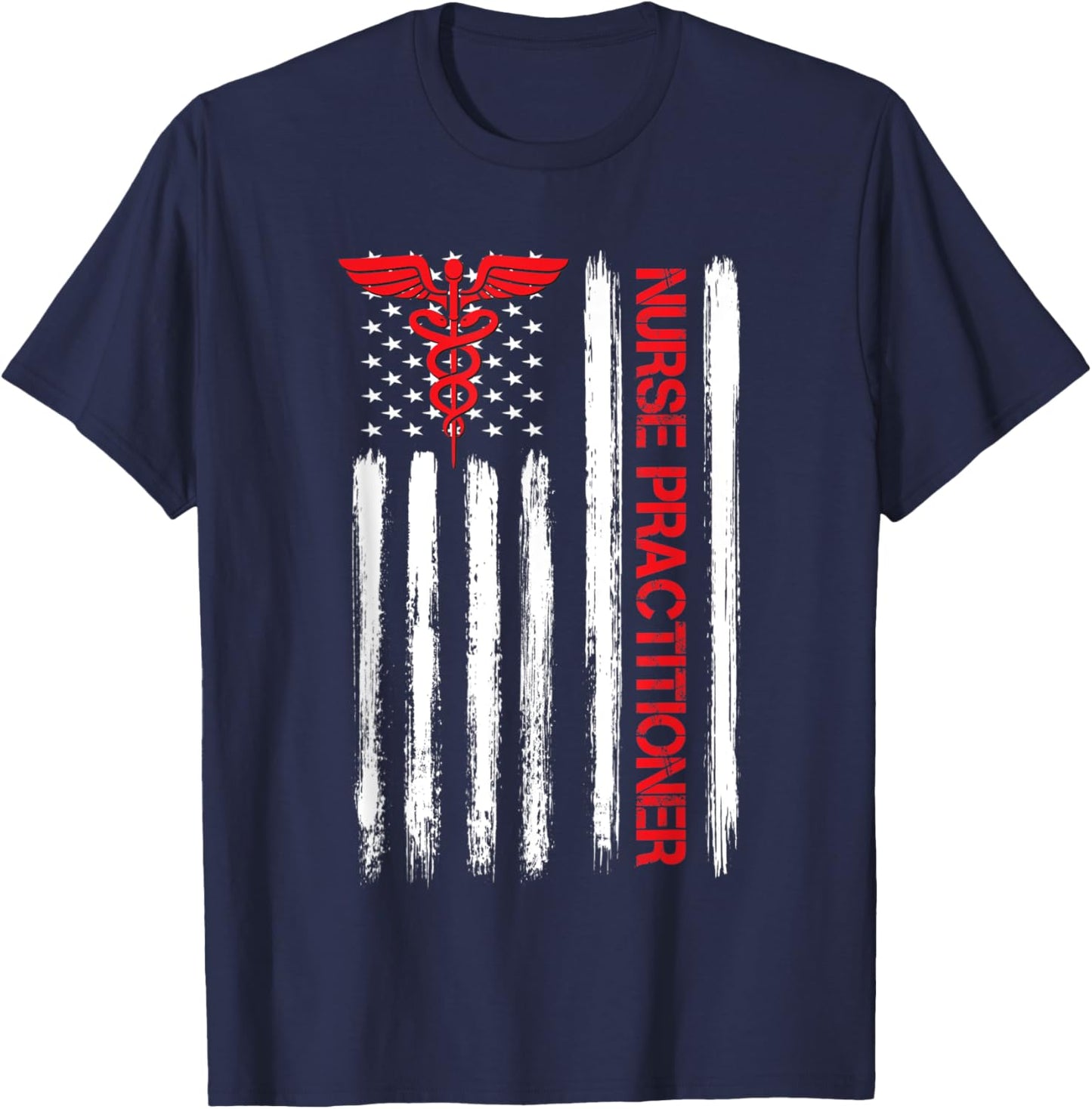 American Flag NP Nurse Practitioner Graduation Gifts T-Shirt - T-Shirt | Navy