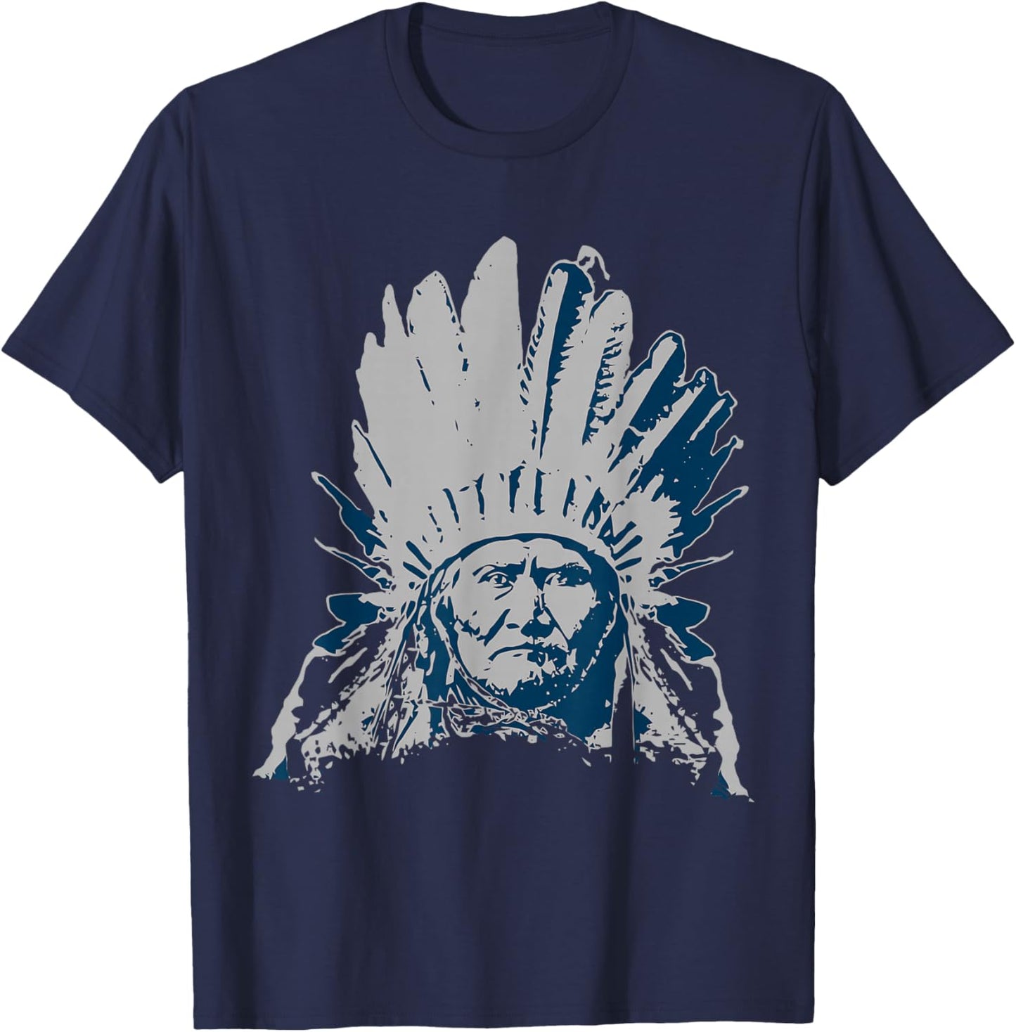 Geronimo Apache Native American Indian Warrior USA T-Shirt - T-Shirt | Navy