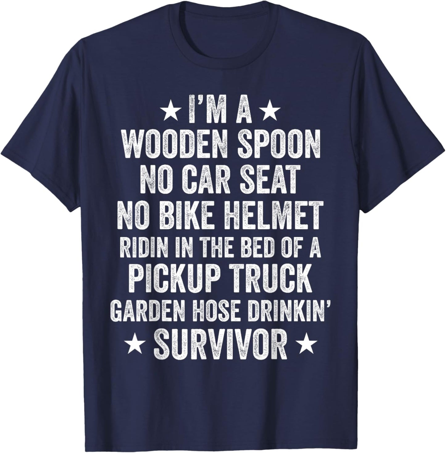 Funny Childhood I'm A Wooden Spoon Survivor T-Shirt - T-Shirt | Navy
