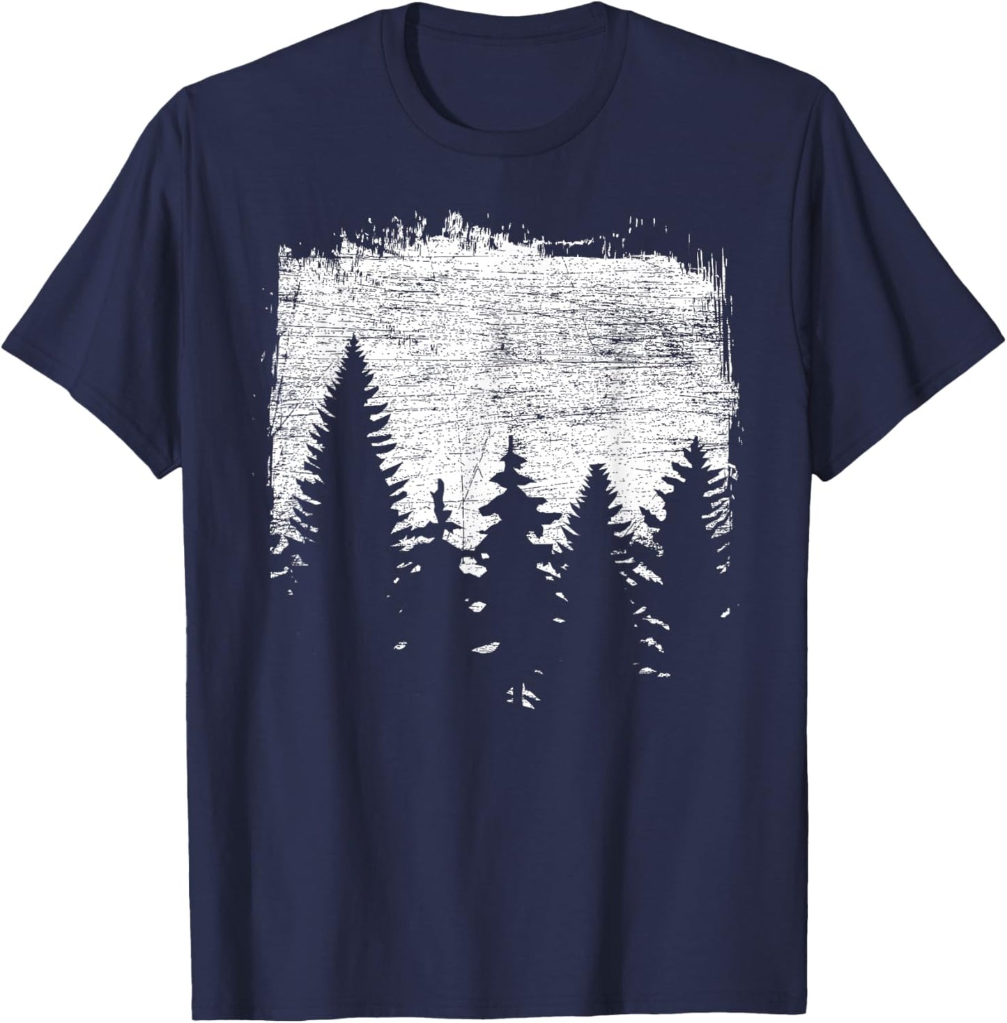 Nature Lovers Outdoor Forest Trees Vintage Nature T-Shirt - T-Shirt | Navy