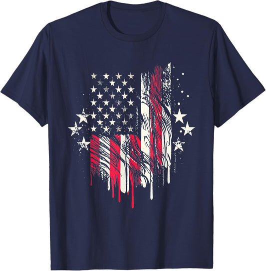 American Flag USA Toddler American Flag 4th of July T-Shirt - T-Shirt | Navy