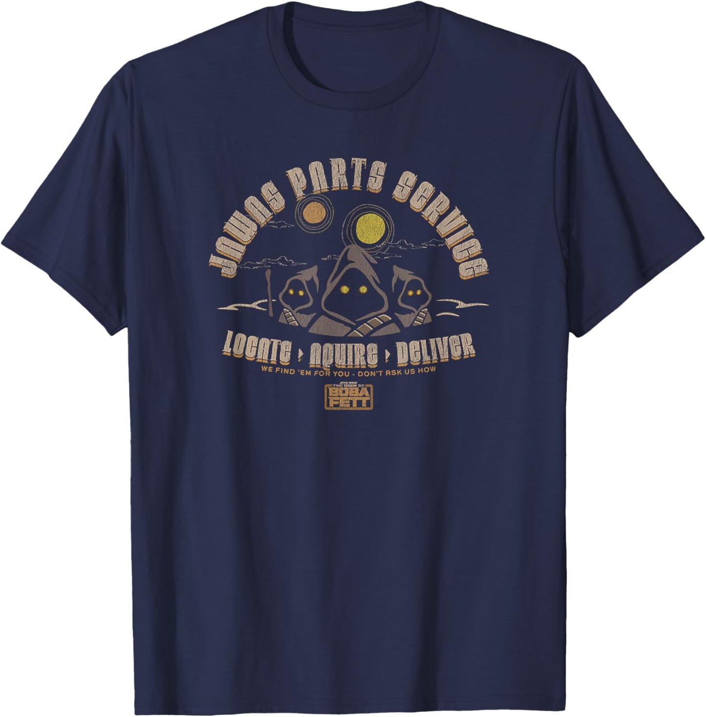 Star Wars: Book of Boba Fett Jawas Parts Service Double Sun T-Shirt - T-Shirt | Navy